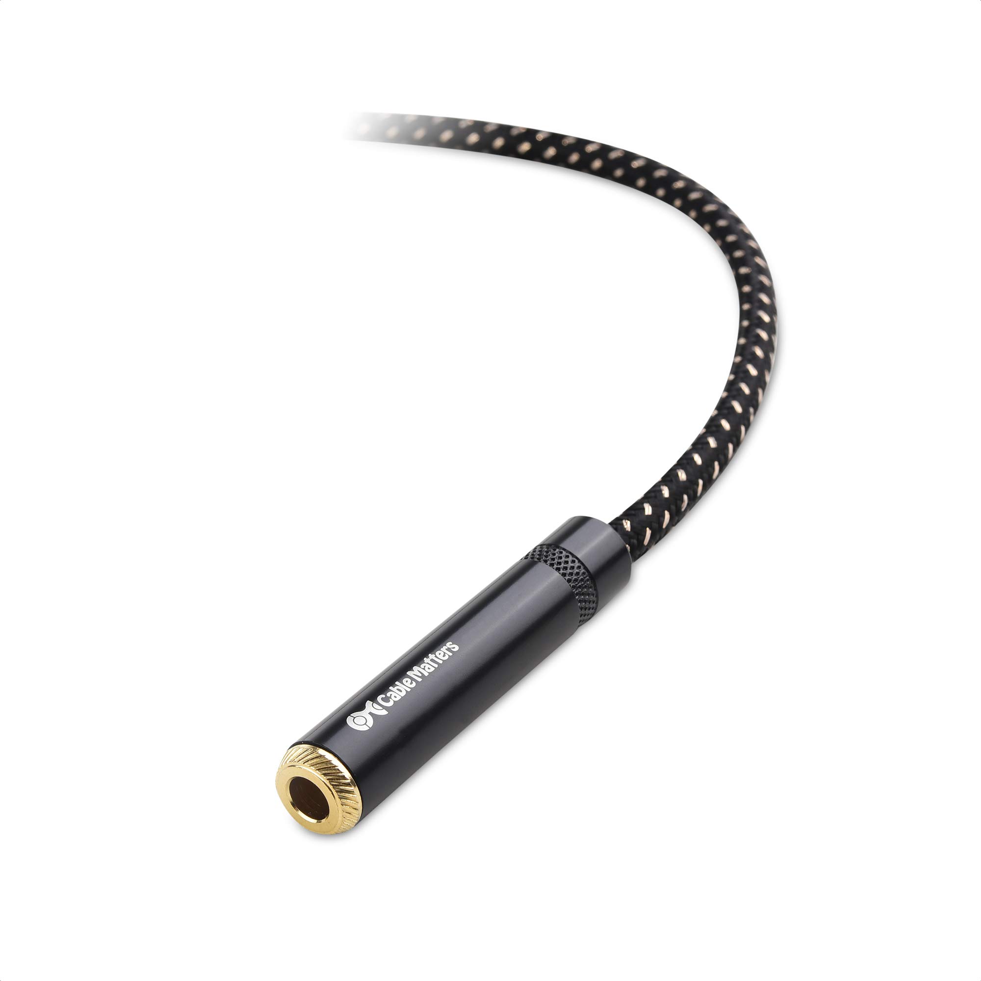 Cable Matters 25 ft Braided 1/4 Inch TRS Extension Cable - Male to Female Audio Cable for Studio, Guitar, Keyboard & Professional Audio Equipment