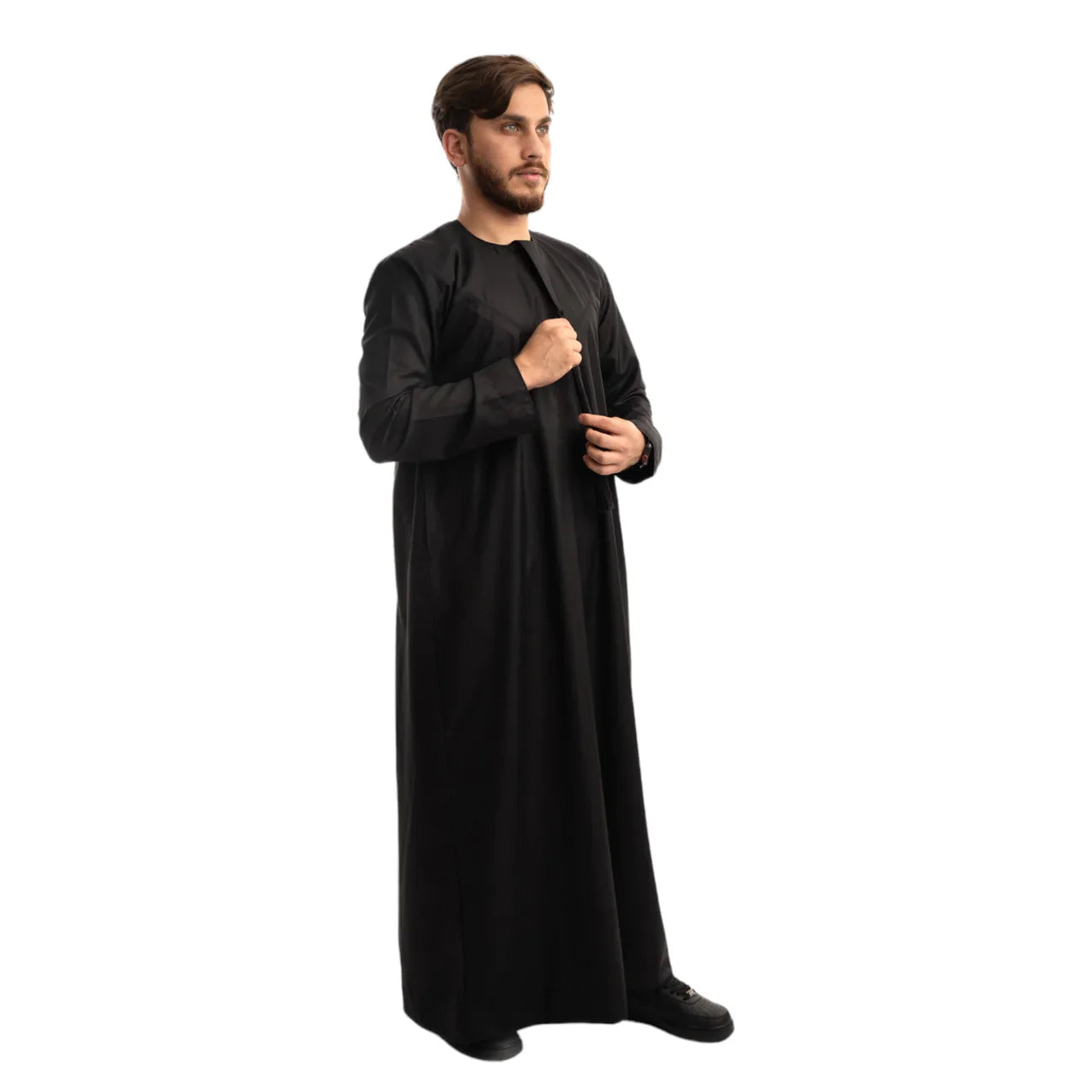 Premium Black Emirati Thobe for Men - Traditional Arabic Jubbah for Weddings, Eid & Special Occasions
