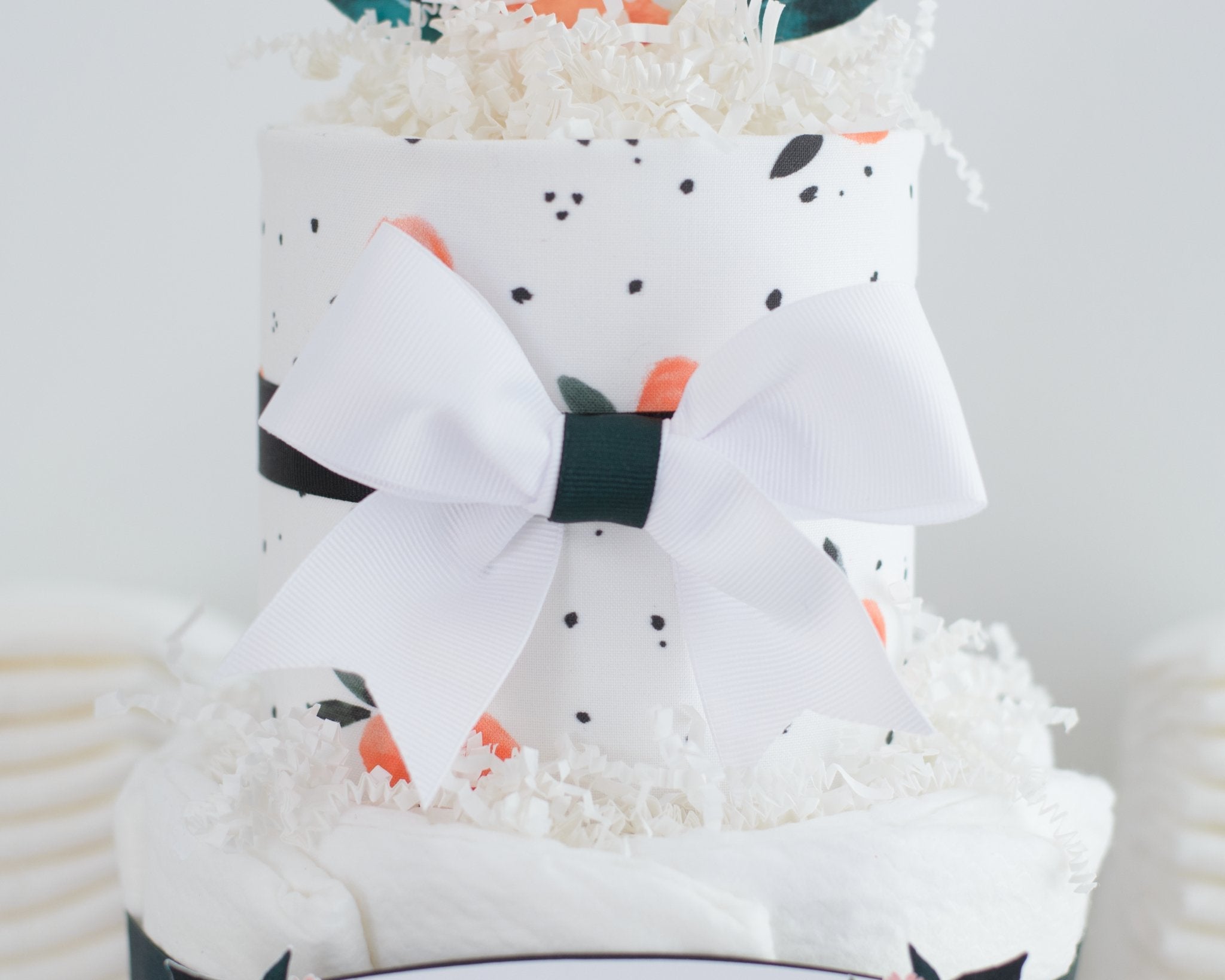 Little Clementine Diaper Cake - Baby Shower Gift for Newborns | Unique Diaper Arrangement for Gender Reveal & Nursery Decor | SKU: DCBG1005