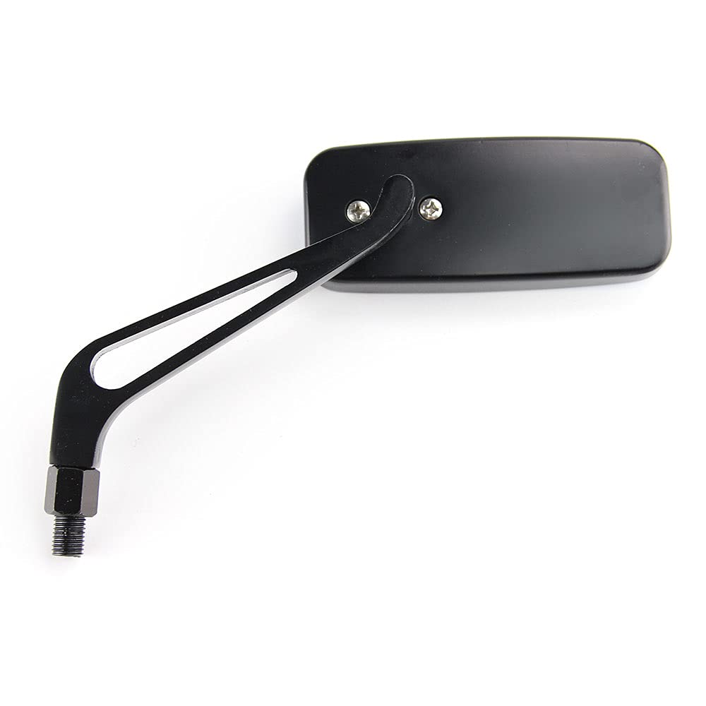 Universal 8mm/10mm Rectangle Black Smoke Blue Glass Motorcycle Mirrors - Fit for Scooter, Bobber, Cruiser, Chopper, Road Bike & Moped - Enhanced Rear View Safety for Touring & City Riding