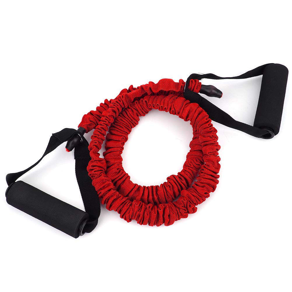 Body Stretch Exerciser - 15lb Resistance Exercise Bands & Yoga Elastic Belt | Non-Slip Fitness Equipment for Gym, Home Workout & Yoga Training | Perfect for Strength Training, Physical Therapy & Stretching (Red)