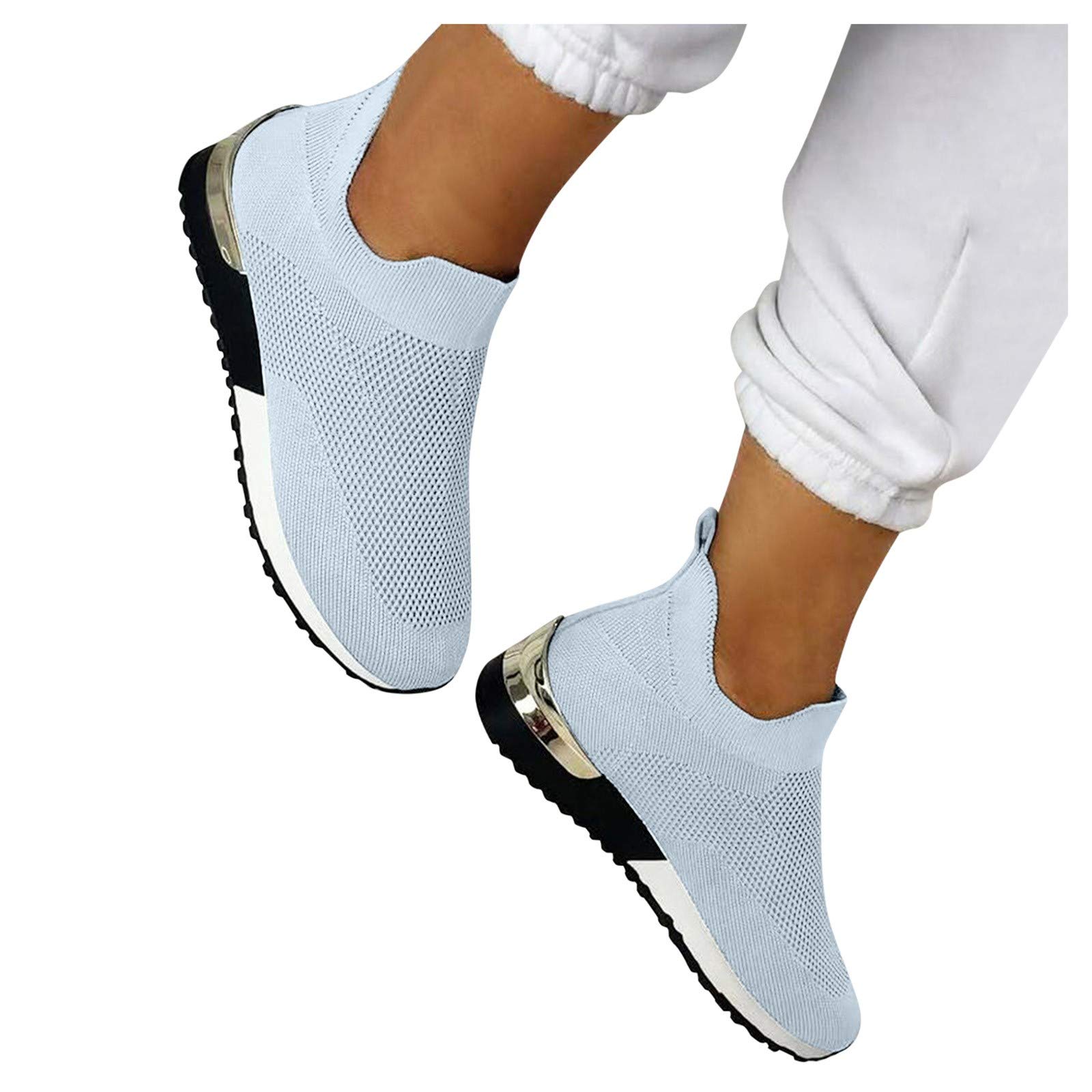 **Women's & Men's Lightweight Running Shoes - Non-Slip Tennis Sneakers, White Casual Platform Loafers & Boots for Gym, Workout, Walking & Daily Wear**