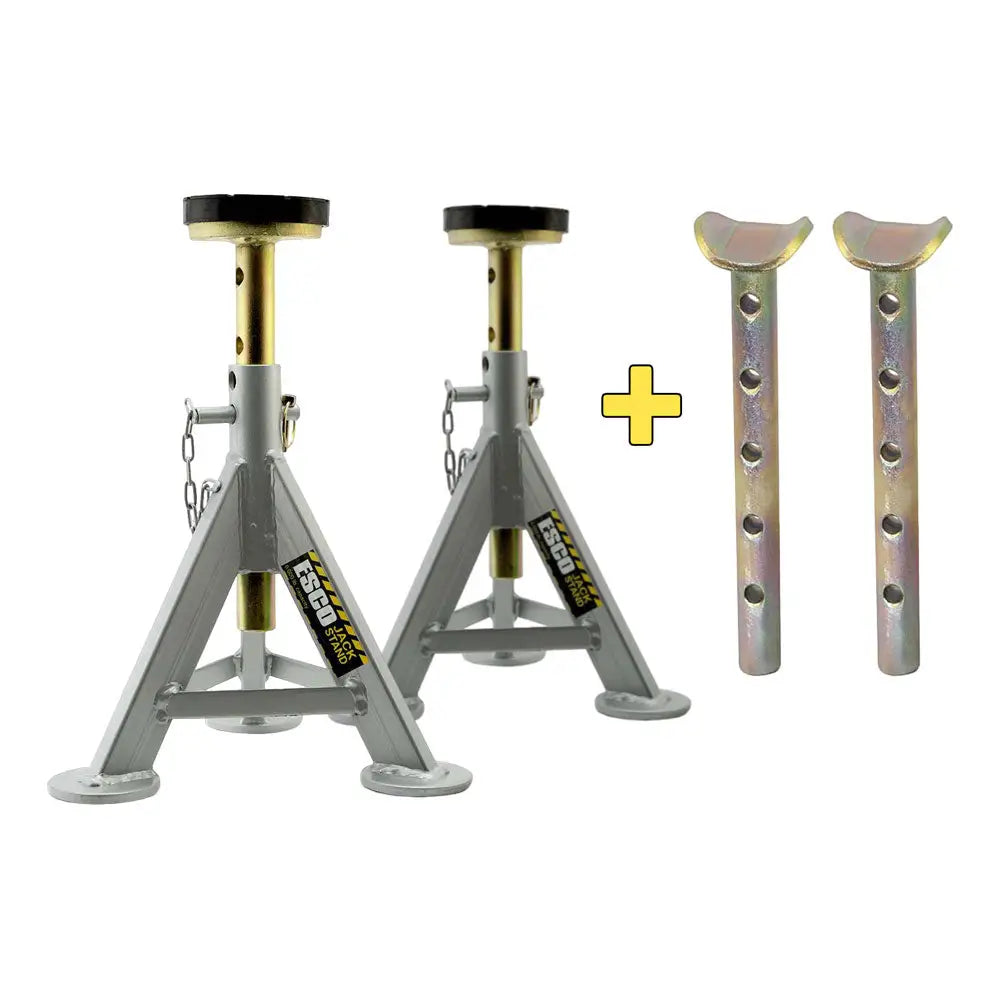 3 Ton Heavy Duty Jack Stands with Axle Support & Rubber Cushion - Pair (10498K) - Ideal for Vehicle Maintenance, Auto Repair Shops & DIY Car Lifting