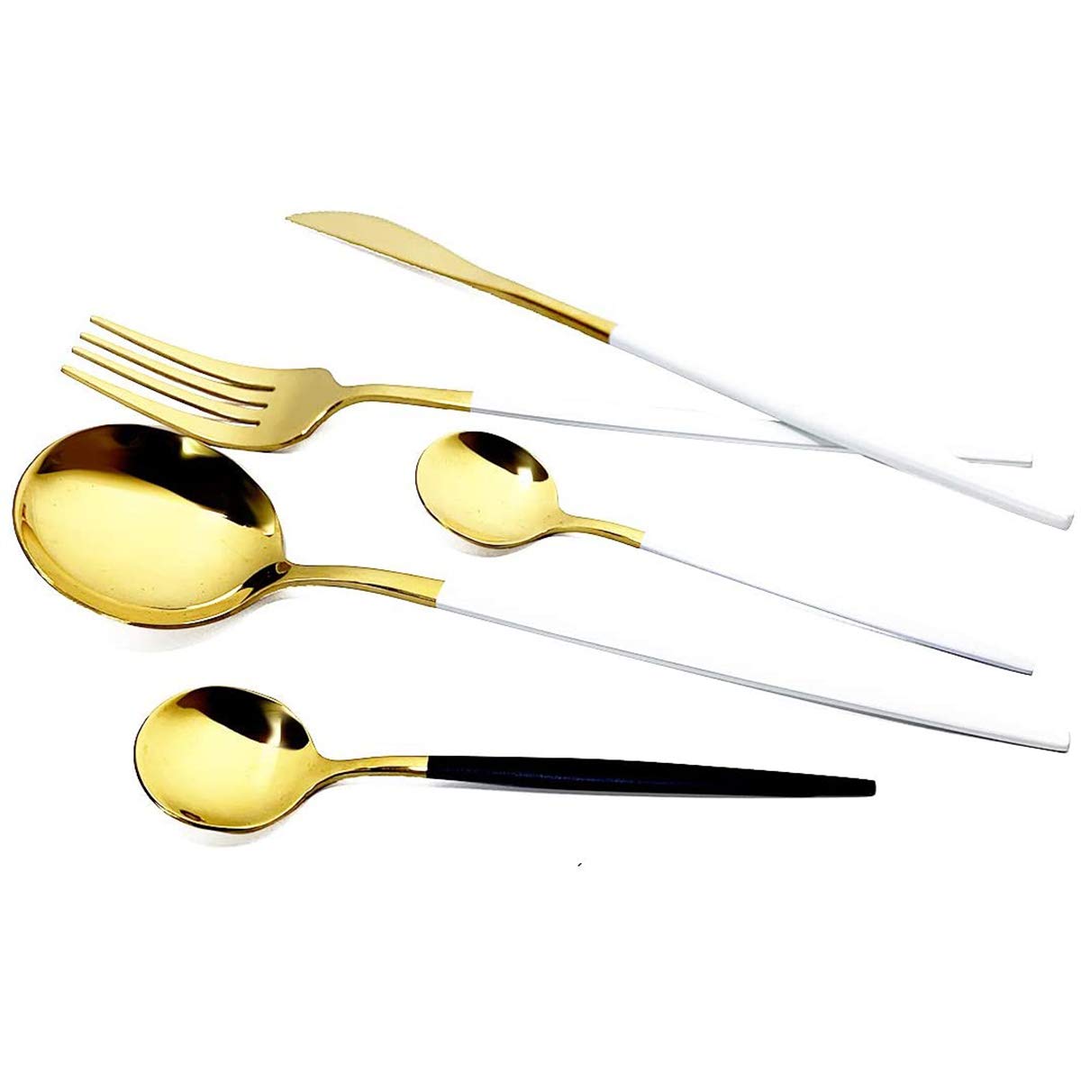 40-Piece Stainless Steel Silverware Set - 18/10 Mirror Polished Cutlery with White Handles (Forks, Spoons, Knives) - Durable & Reusable Flatware for Restaurants, Weddings, Family Dinners & Everyday Use - Service for 10 People - Dishwasher Safe Dinnerware Set