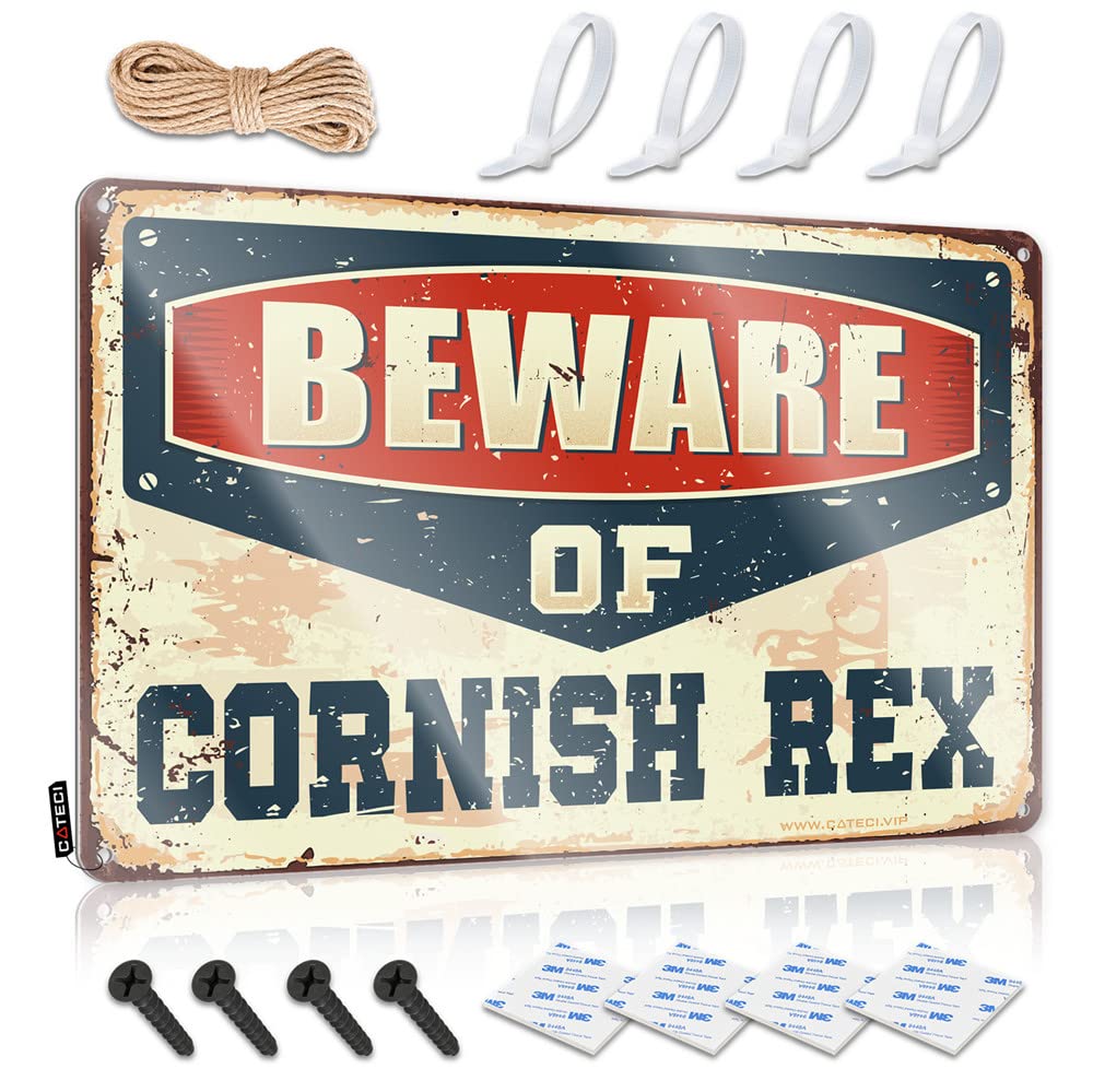 Tito's Beware of Cornish Rex Tiki Bar Sign - 20x30cm Rustic Pub Decor for Home, Man Cave & Outdoor Parties
