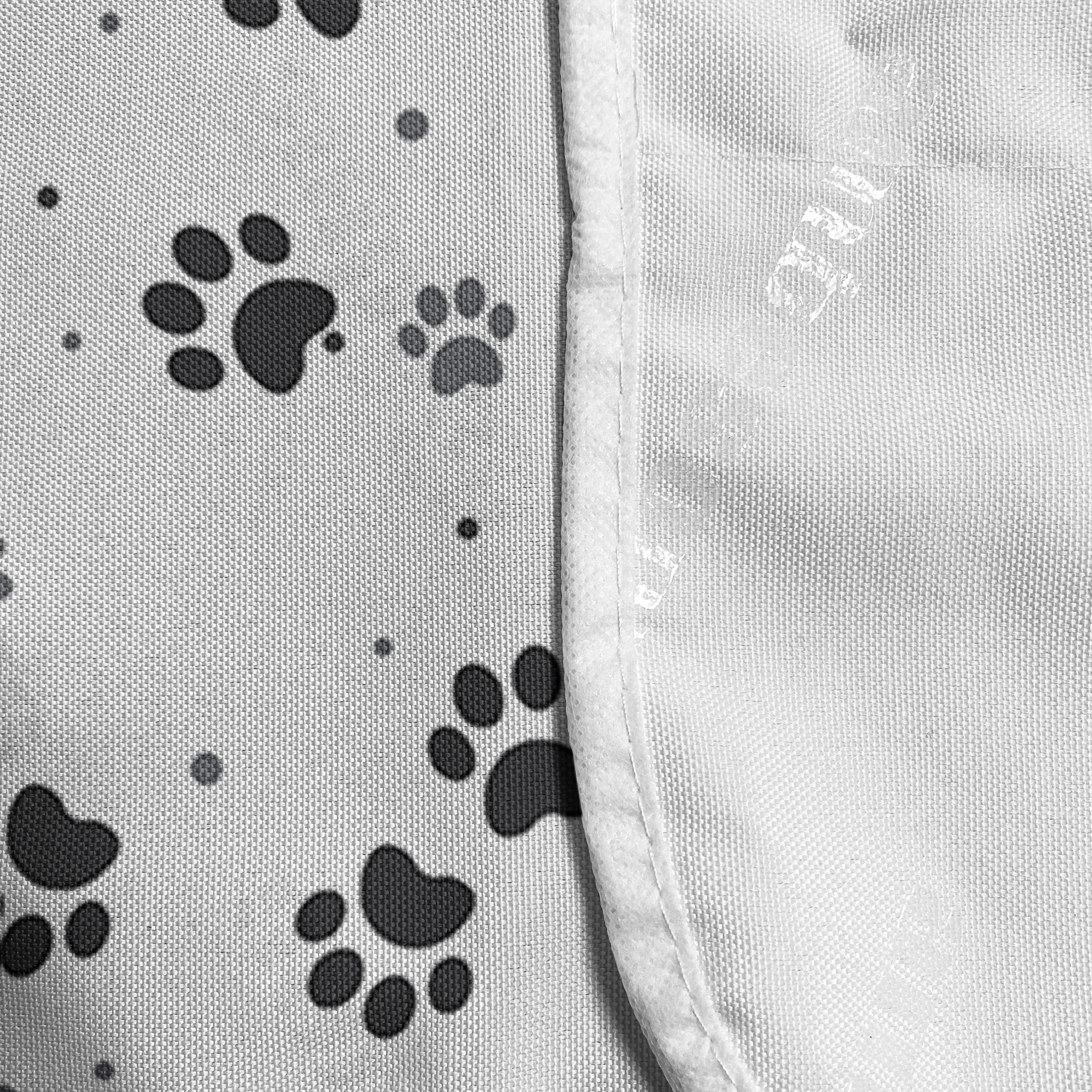 Ambesonne Paw Print Microwave Cover - Waterproof Kitchen Organizer with Pockets, Grey Charcoal Dog Cat Feet Pattern (36x12 Inch) - Perfect for Pet Lovers' Home & Kitchen Decor