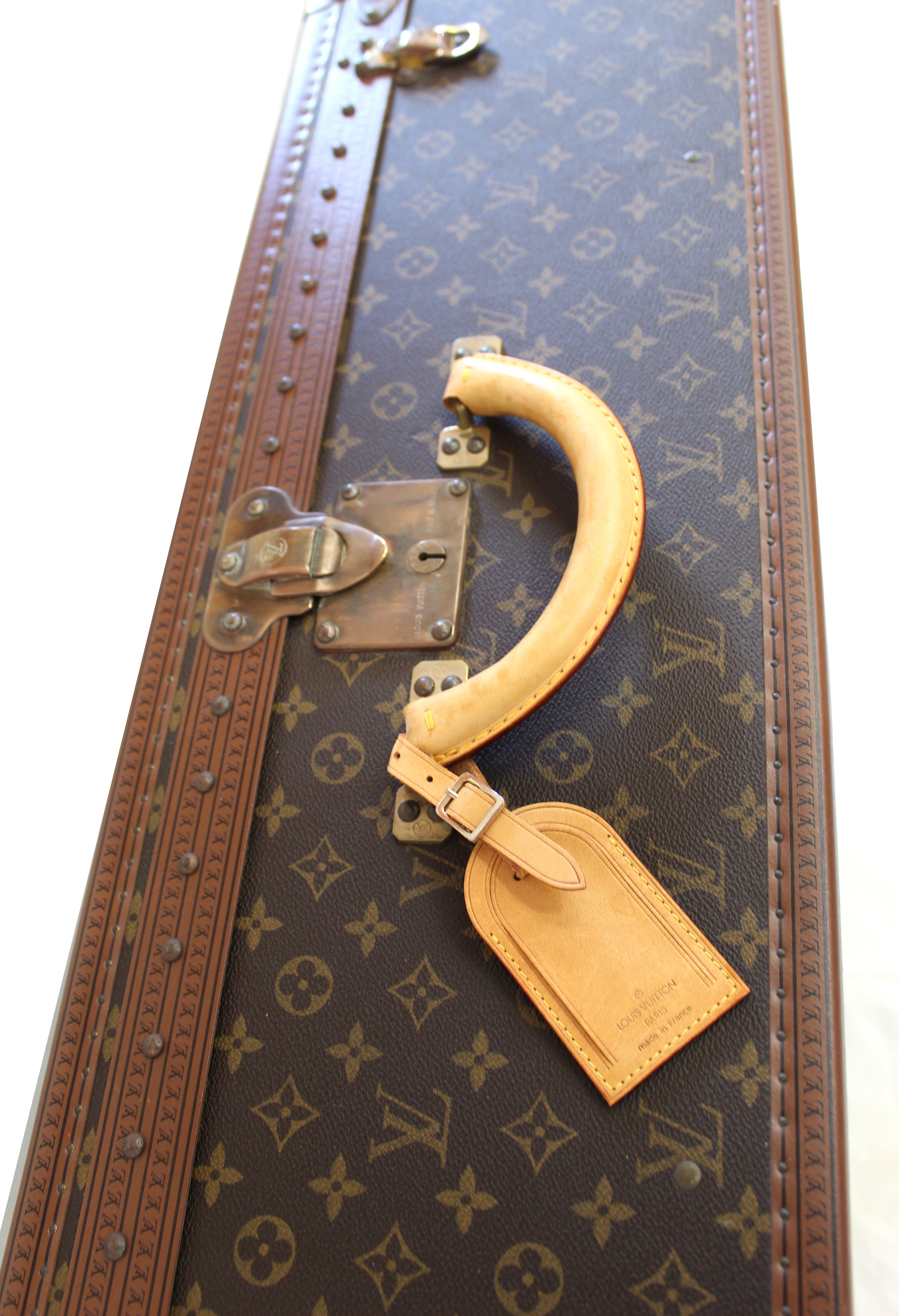 Authentic Louis Vuitton Monogram Alzer 80 Vintage Trunk Hard Case Suitcase - Luxury Travel Luggage for Business Trips & Special Occasions