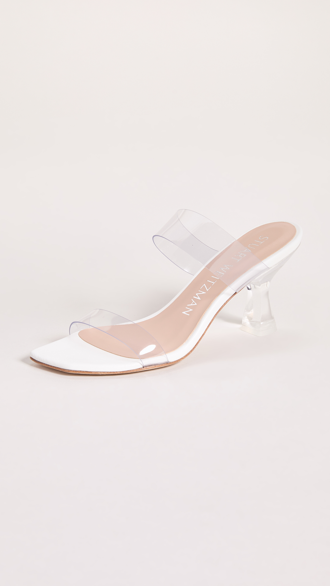 Stuart Weitzman Kristal Clear Strappy Heel Sandals for Women - Elegant Transparent Summer Wedding Party Shoes
