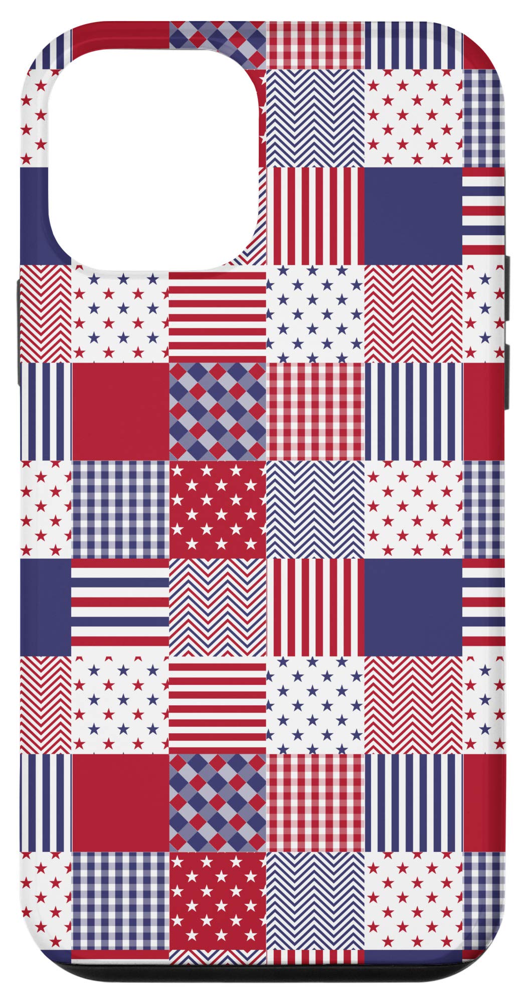 iPhone 12 Mini Case - Patriotic USA Flag Design with Red, White & Blue Patchwork | Slim Protective Cover for Everyday Use, Travel & Outdoor Activities