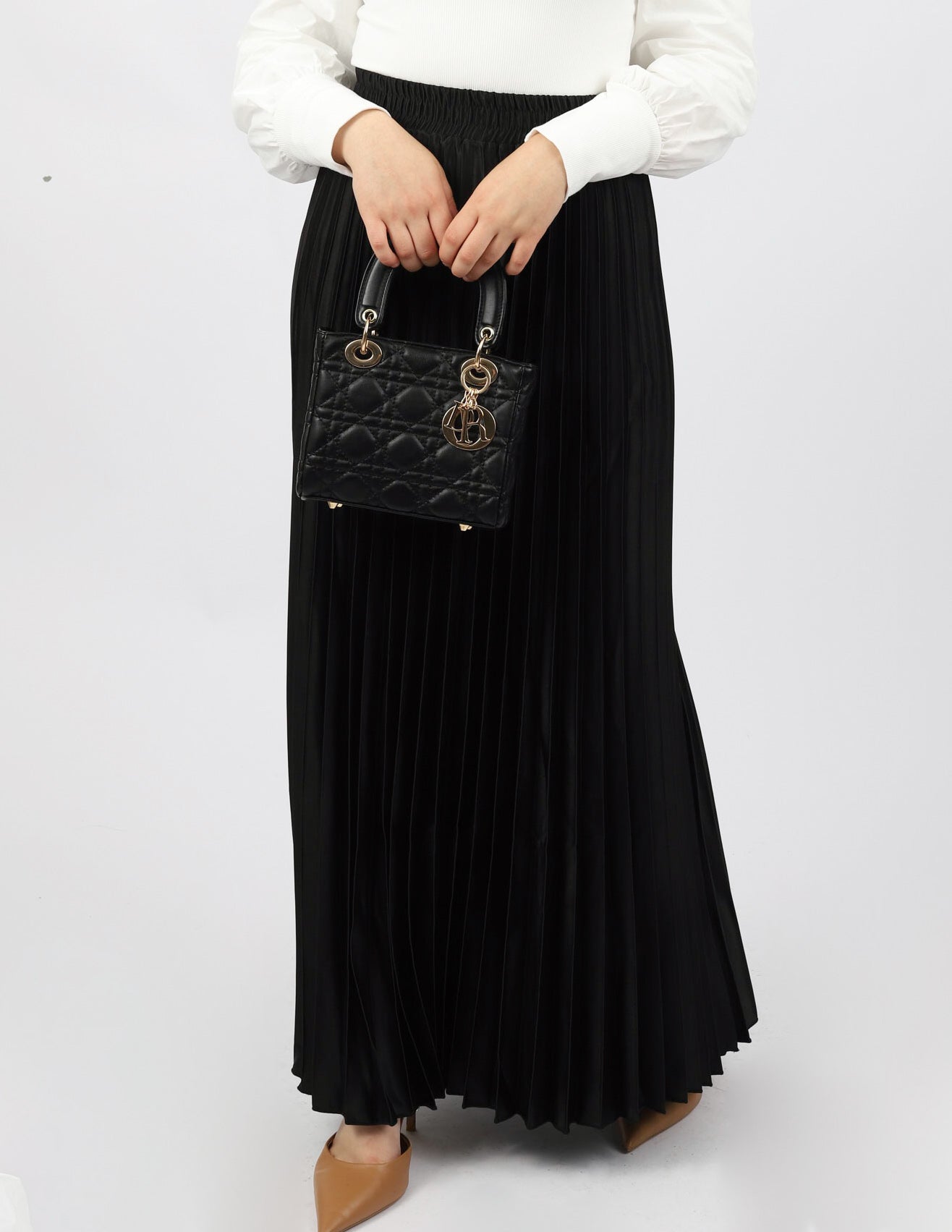 Dream Elastic Waist Pleat Skirt - Women's Stretchy Flowy Midi Skirt for Casual Wear, Office & Date Night Outfits