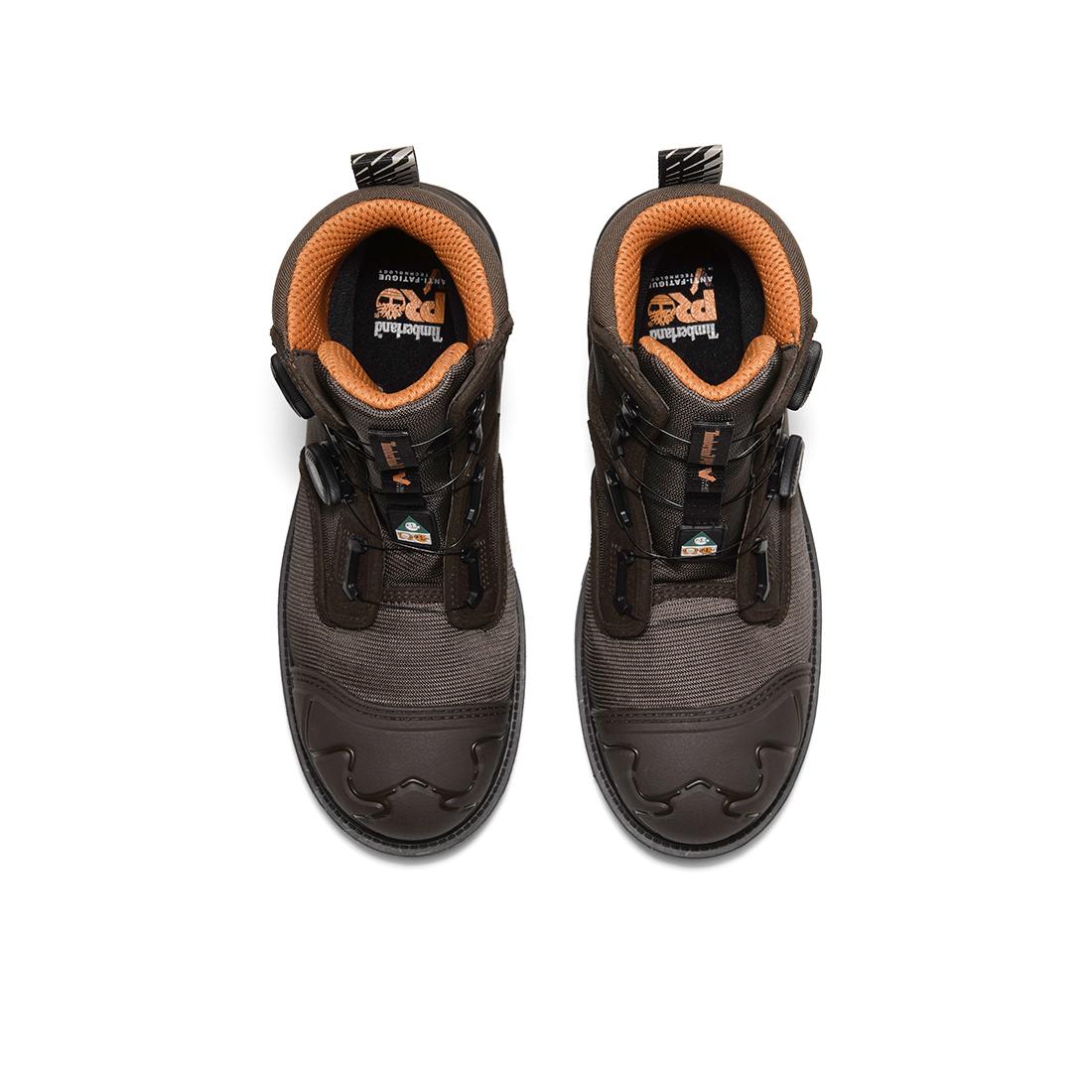 Magnitude 8 Inch Waterproof Composite Toe Work Boots with Boa Closure System - CSA Certified, Ballistic Nylon Construction in Dark Brown - Ideal for Construction, Warehouse & Outdoor Work Safety
