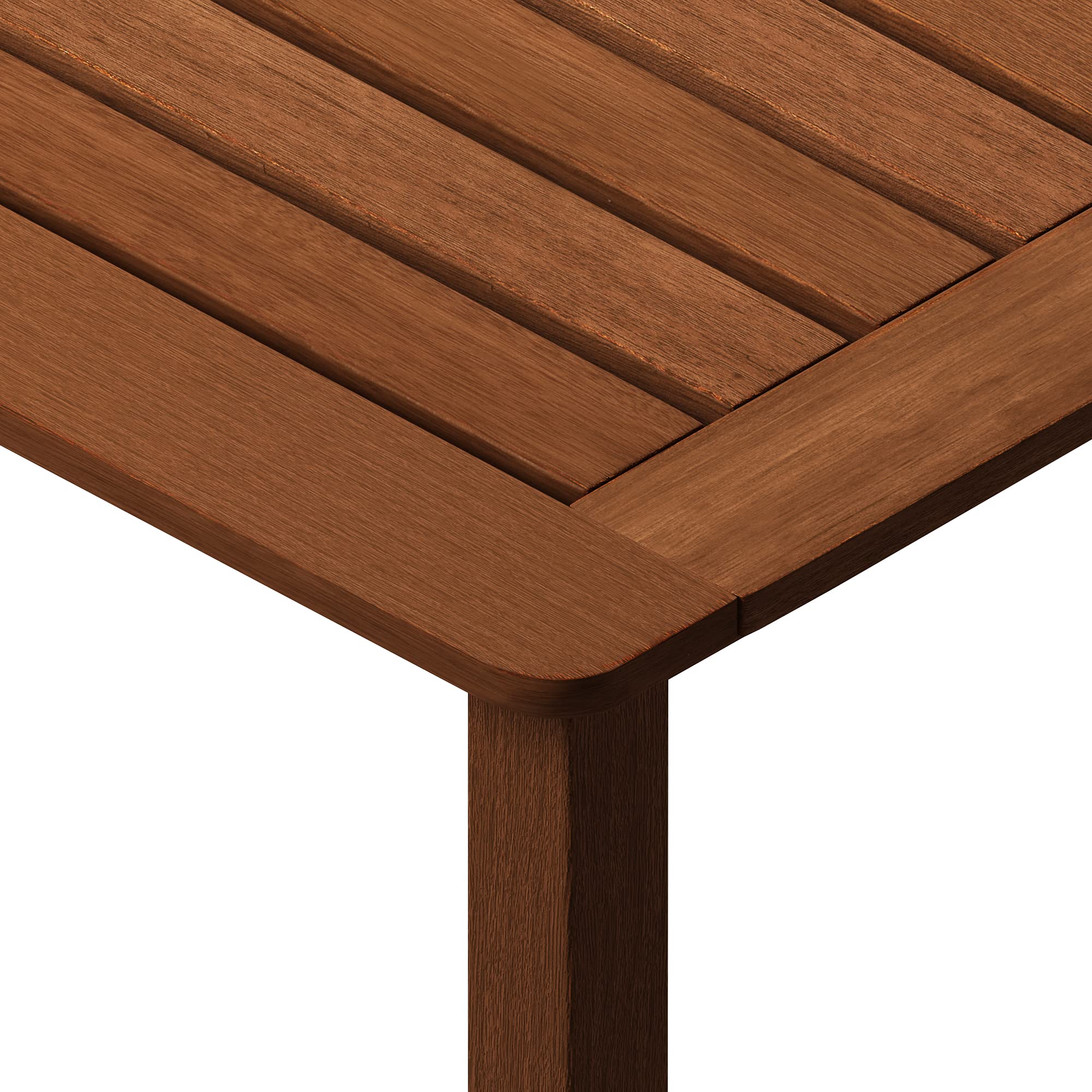 Furinno Solid Hardwood Outdoor Dining Table for Patio, Garden, or Backyard - Natural Wood Finish - Perfect for Outdoor Entertaining and Dining Al Fresco