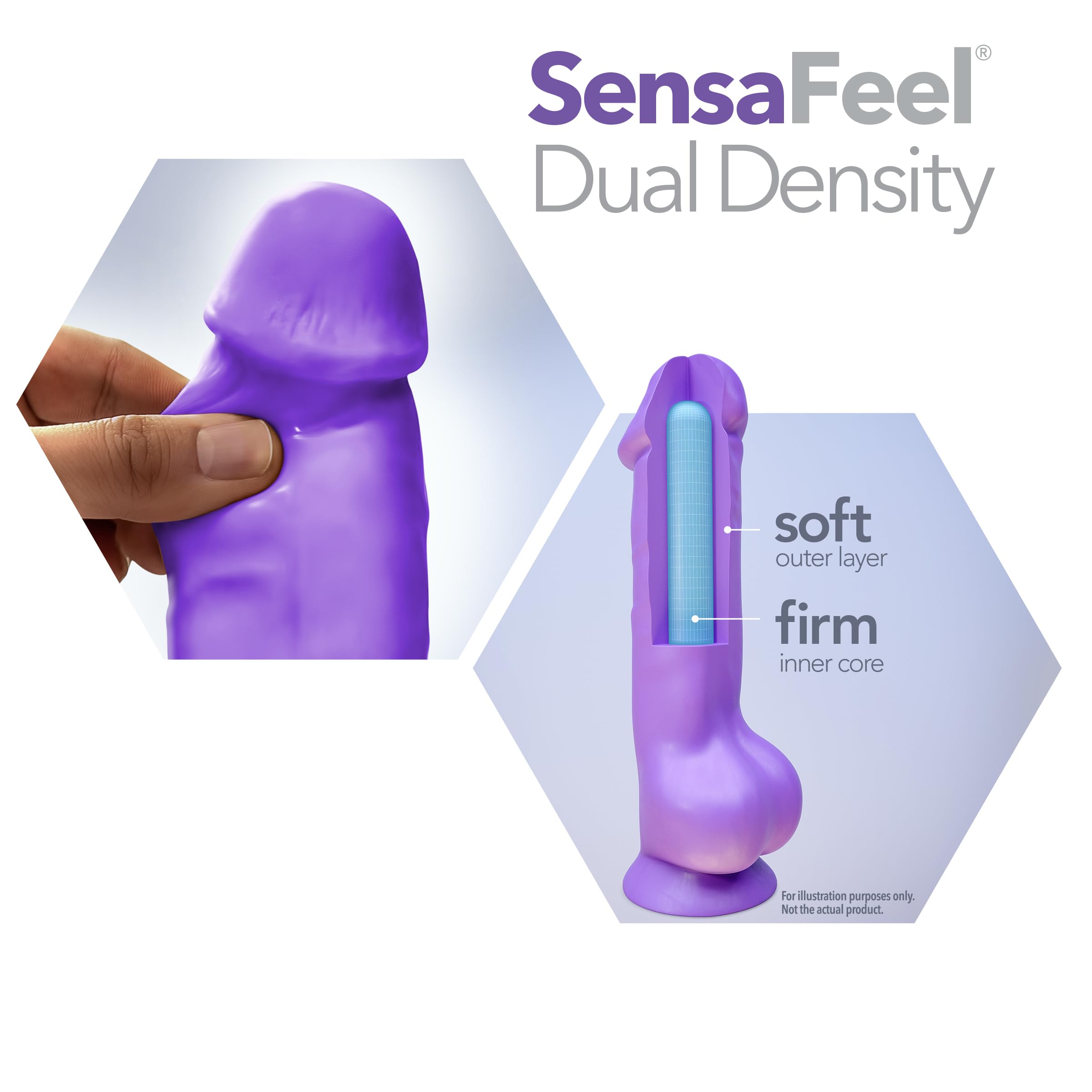 Blush Novelties Neo Elite 7.5 Inch Dual Density Silicone Dildo with Suction Cup - Ultra Smooth Sensa Feel Technology - Body Safe Sex Toy for Couples & Solo Play - Strap On Compatible - Perfect for Bedroom Fun, Shower Use & BDSM Scenes - Neon Pink