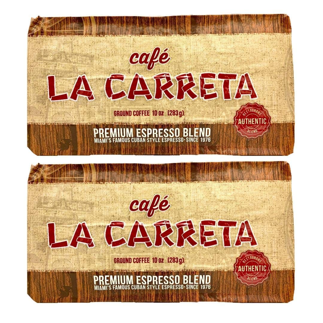 Cafe La Carreta Espresso Coffee 10 oz - Authentic Miami Cuban-Style Espresso - 4 Pack Set - Perfect for Home Brewing, Office Use & Gifts
