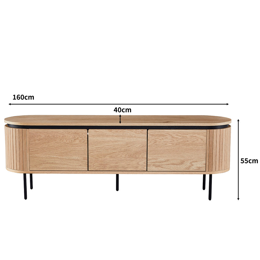 Kaidan 160cm Natural Wood TV Stand - Modern Entertainment Center for Living Room, Bedroom & Home Theater