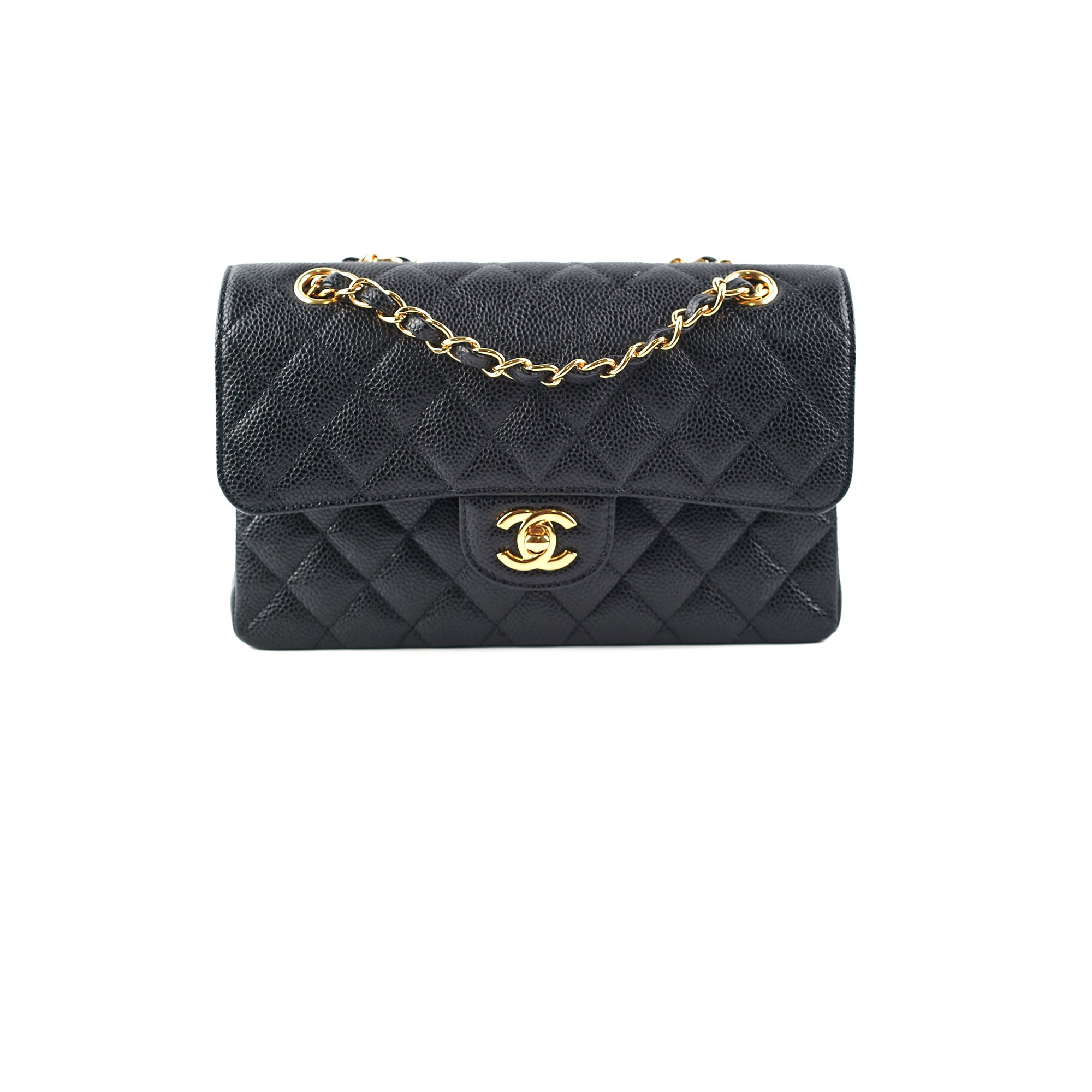 Chanel Small Classic Double Flap Bag in Black Caviar Leather - Luxury Handbag for Women, Perfect for Parties, Work & Everyday Use
