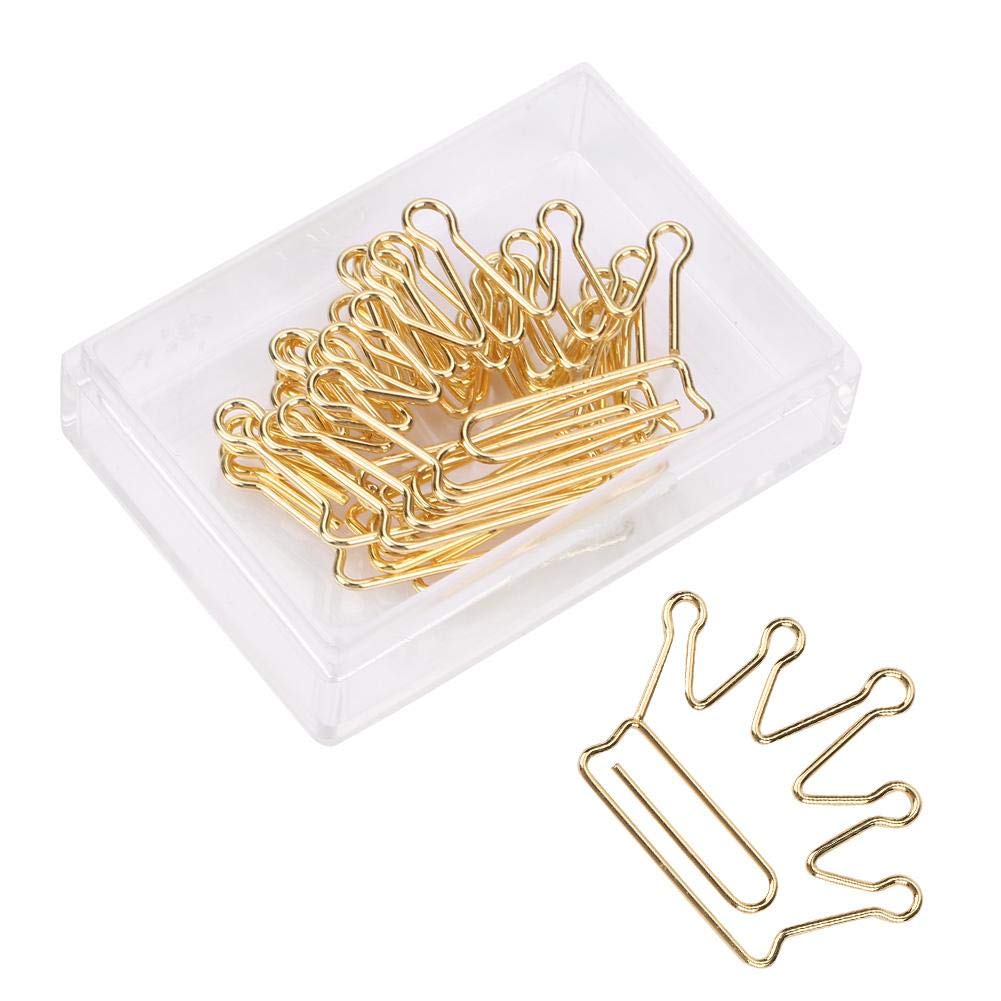 10Pcs Crown Shape Metal Paper Clips - Gold & Silver Bookmark Clips for Office, School, Scrapbooking - Document Organizer, Page Markers for Notebooks, Planners, and Journals