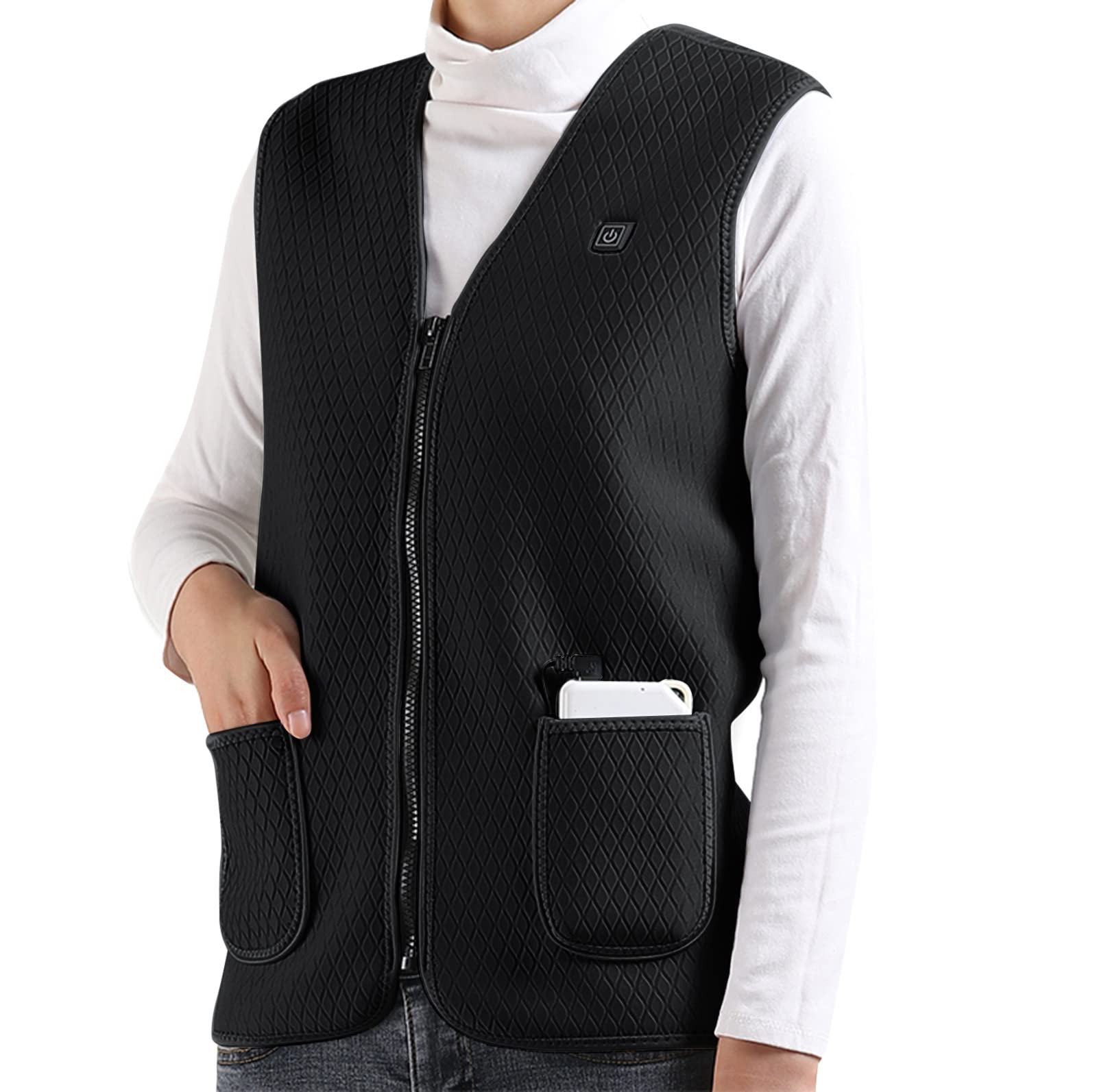 Women's Boil Wool Jacket with 3-5 Heating Levels - Battery Heated Winter Coat for Neck & Back Warmth | Perfect for Outdoor Activities, Winter Sports & Cold Weather Commuting