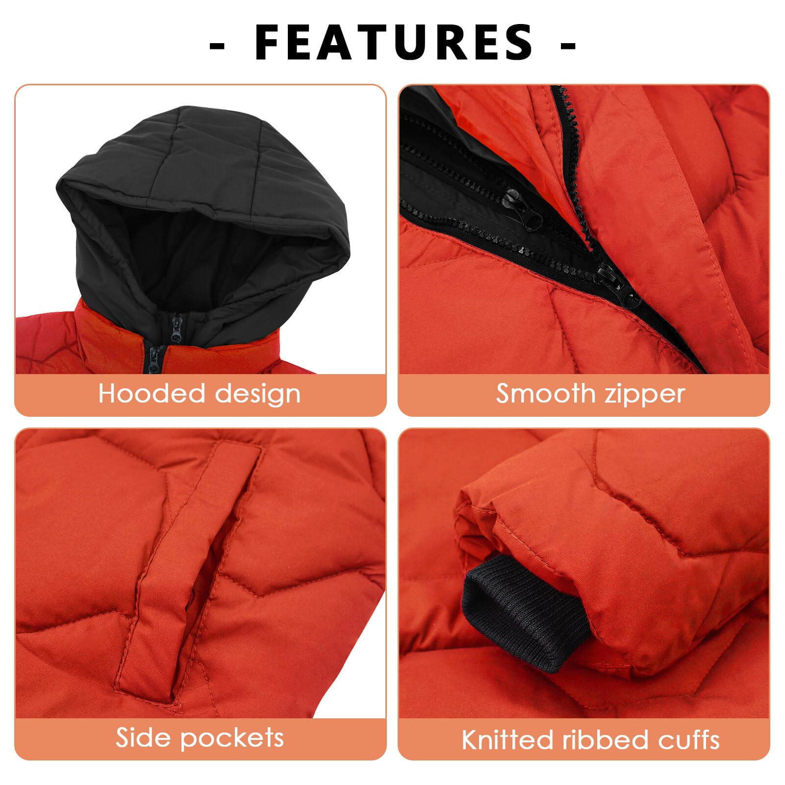 SEAUR Kids Winter Coat - Waterproof Hooded Puffer Jacket with Double Zipper for Boys & Girls | Warm Down Outerwear for Daily Wear, Hiking & Climbing Adventures
