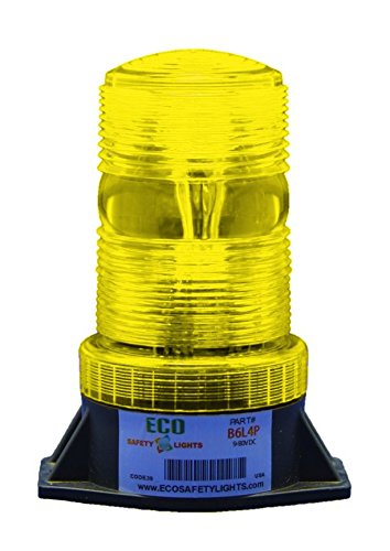 B1LHPF 12V DC 7.5W Yellow LED Directional Flashing Beacon Light - Strobe Effect for Forklift, Emergency Vehicle, Construction Site & Warehouse Warning