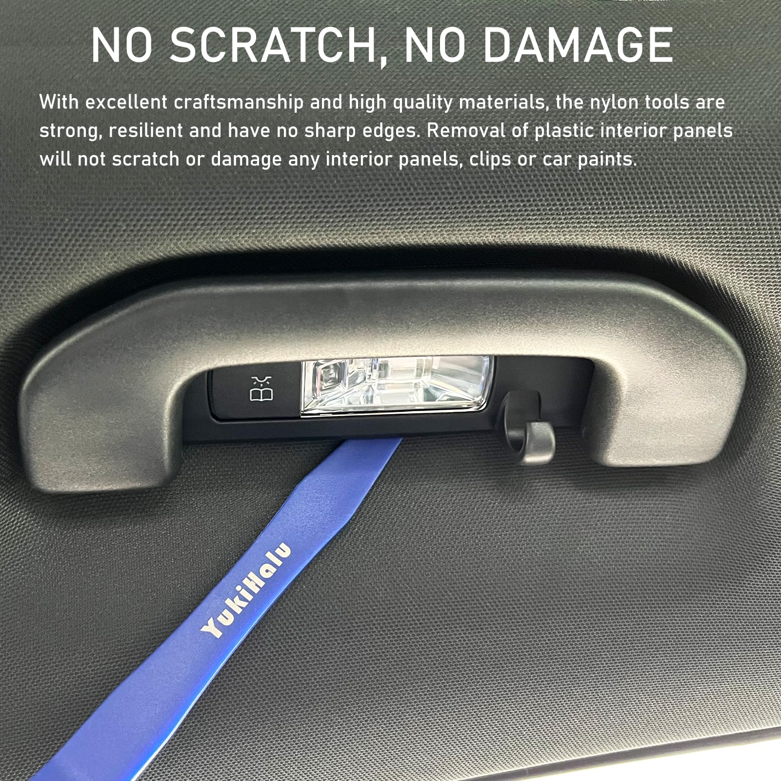 YukiHalu Car Trim Removal Tool Kit - No Scratch Pry Tools for Auto Door Panels, Fasteners, Clips, Rivets, Molding, Dashboards & Stereo Systems | Professional Auto Interior Repair & Installation Accessories for DIY & Mechanics