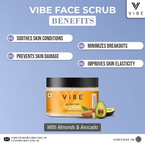 VIBE Vitamin C Oatmeal & Green Tea Face Wash 100ml + Blackhead Removal Scrub 50g Combo Pack | Skin Brightening & Tan Removal for Women & Men | Daily Cleansing & Exfoliating Routine