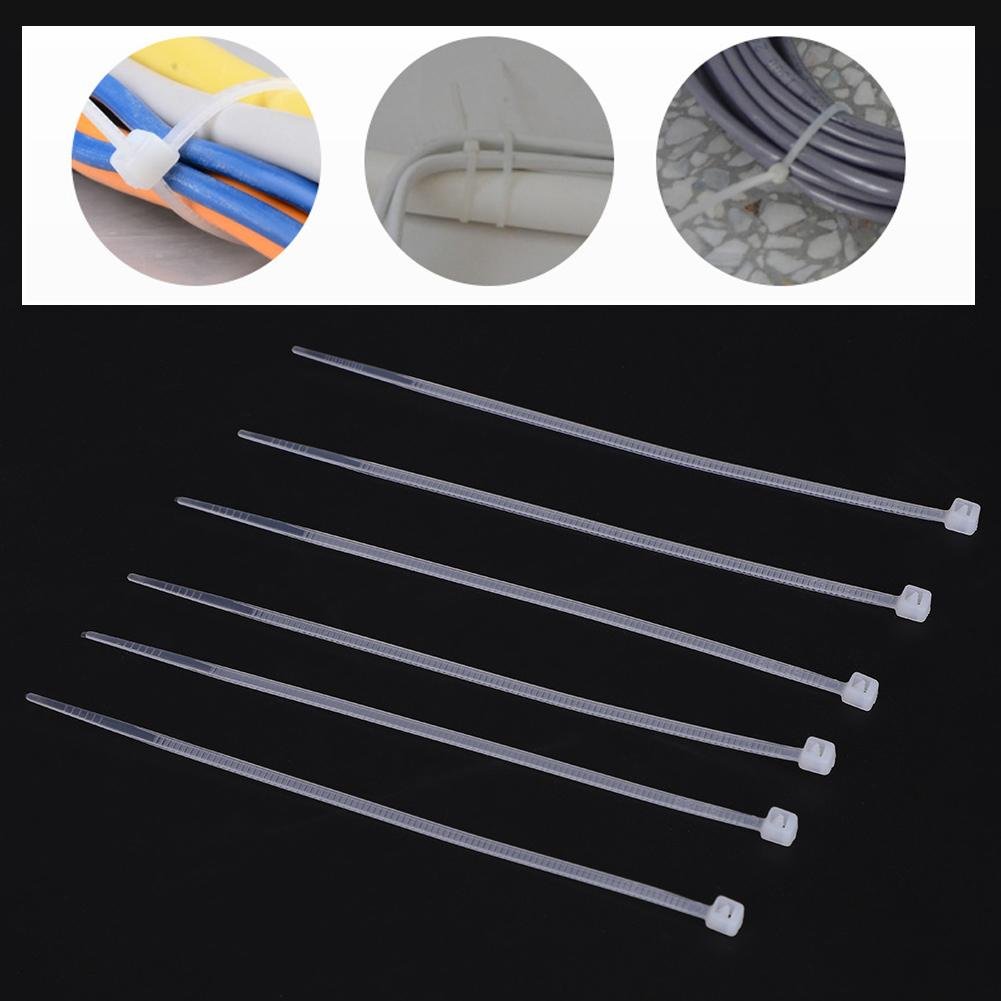 1000pcs Nylon Cable Zip Ties - 3x100mm & 3x150mm White Self-Locking Plastic Wire Ties for Home, Office & Industrial Organization - Heavy Duty Cord Management Solution