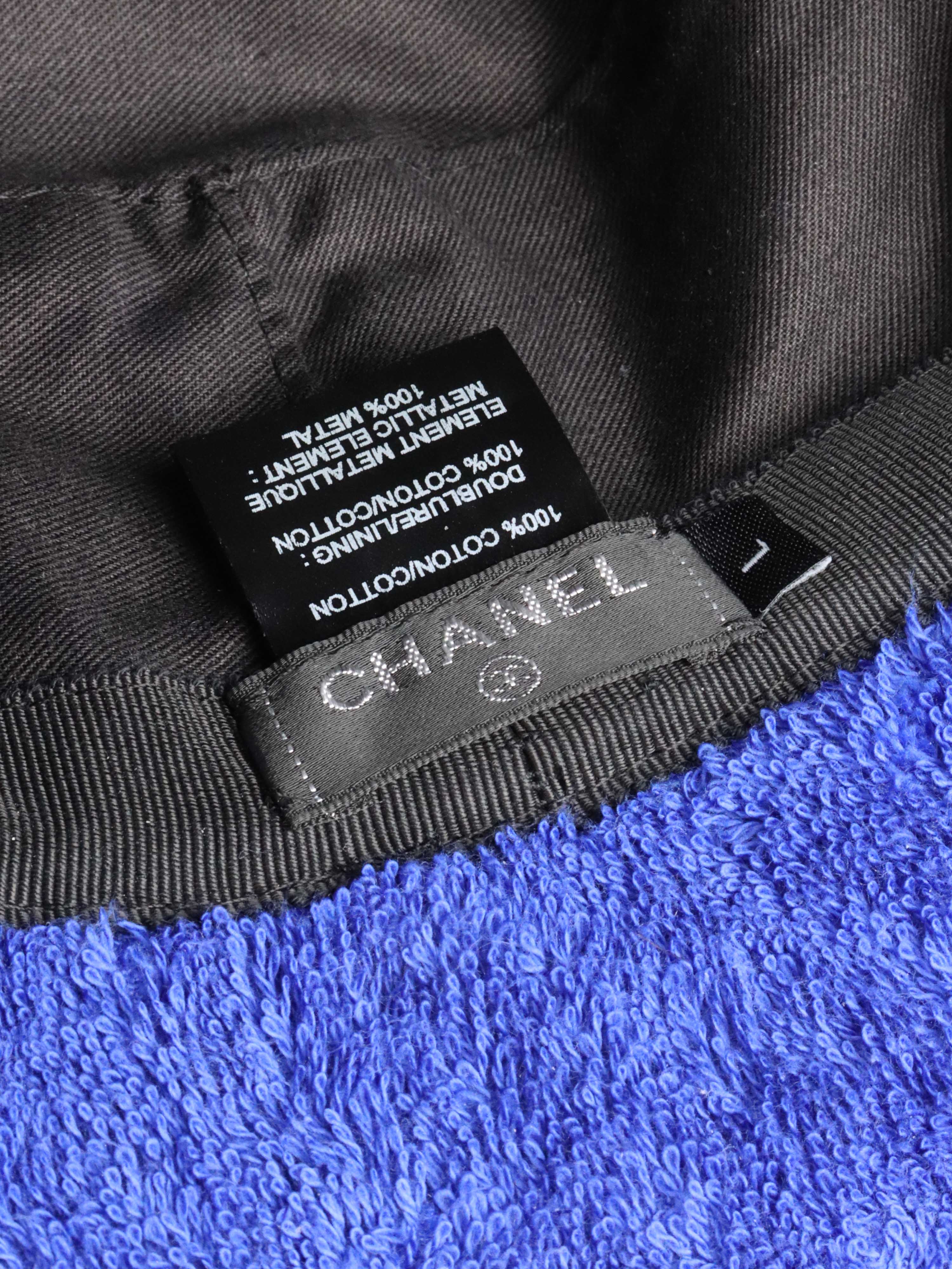 Chanel Blue Cotton Bucket Hat for Women - Fashion Sun Hat with Wide Brim for Outdoor, Beach & Summer Style