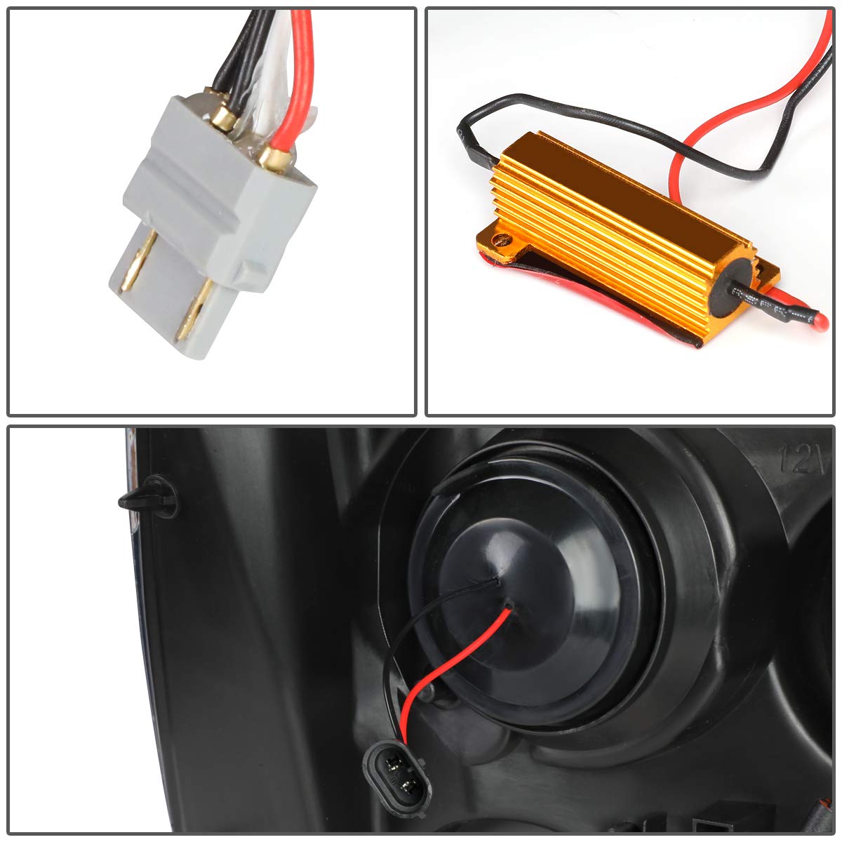 Auto Dynasty LED DRL Headlights Assembly for 2007-2014 Chevy Tahoe Suburban Avalanche - Driver & Passenger Side Projector Headlamps with LED Sequential Turn Signal, Chrome Housing & Amber Corner - Perfect for Night Driving & Off-Road Adventures