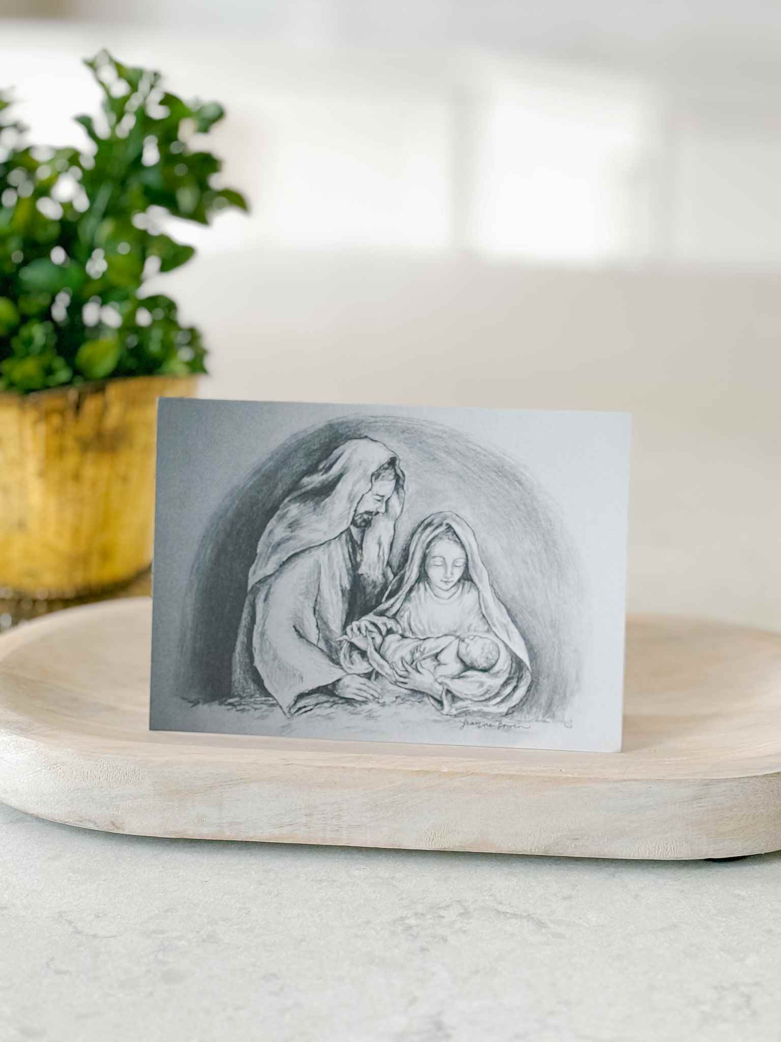 Holy Family Christmas Greeting Cards - Set of 5 Religious Holiday Cards for Family, Friends & Church - Perfect for Christmas Wishes, Holiday Mail & Seasonal Greetings