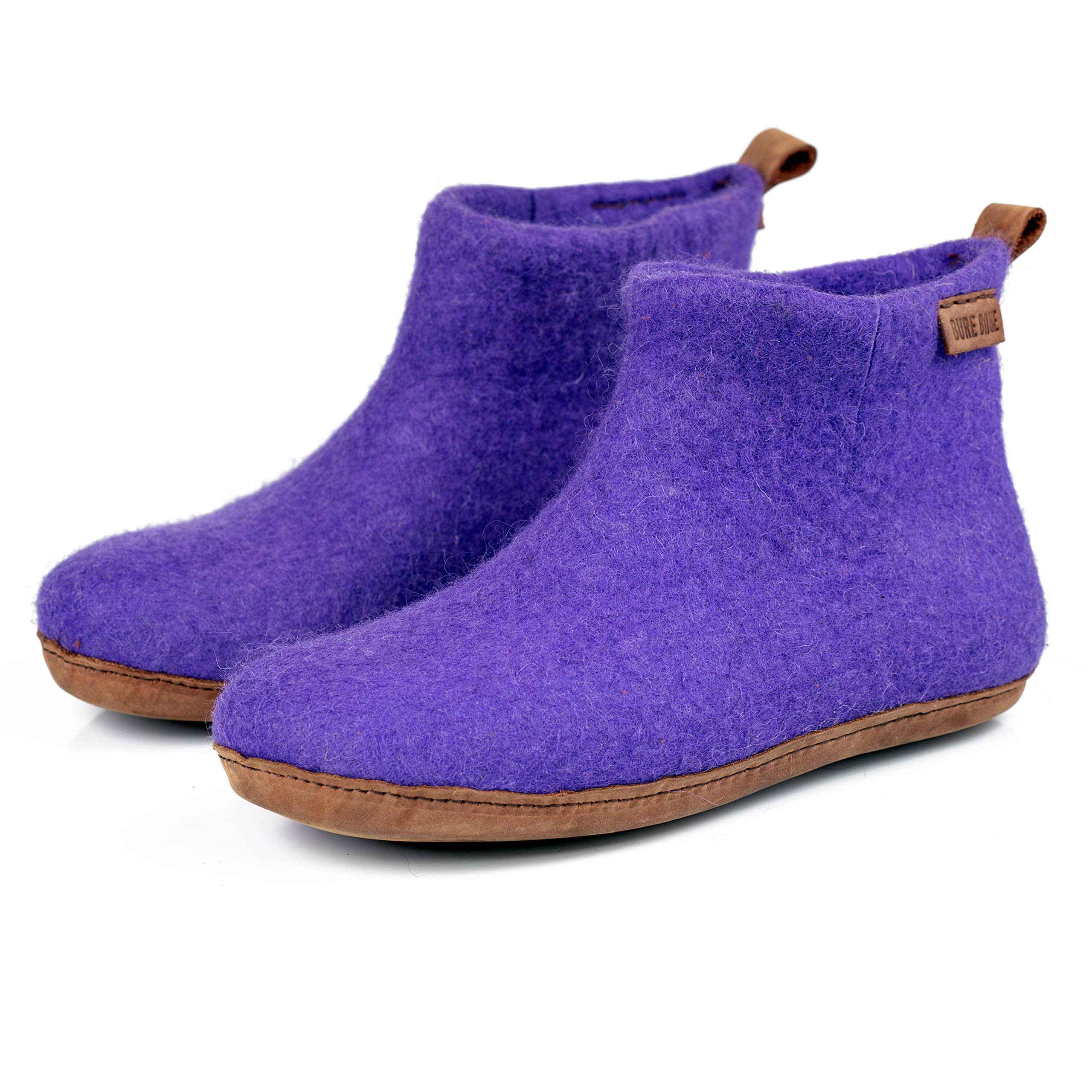 Classic Felted Wool Ankle Boots Slippers for Men - Warm Winter Indoor/Outdoor House Shoes - Perfect Father's Day Gift for Dad
