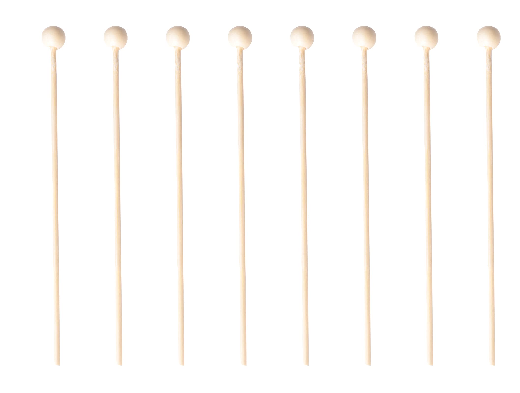 50 Pcs 6 Inch Natural Wooden Rock Candy Sticks with Ball - Cake Decorating, Lollipop, Drink Stirrers, Coffee Sticks, Appetizer Skewers for Parties, Weddings & DIY Crafts