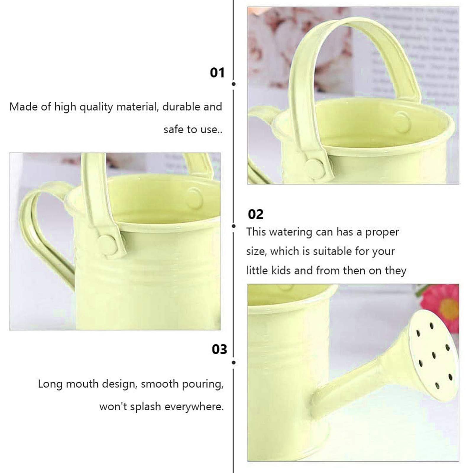 TRRAPLE Metal Watering Can for Kids - 5.89 x 2.95 Inch Red Iron Garden Watering Bucket with Dual Handles - Perfect for Children's Gardening Activities, Indoor Plants & Outdoor Flower Beds