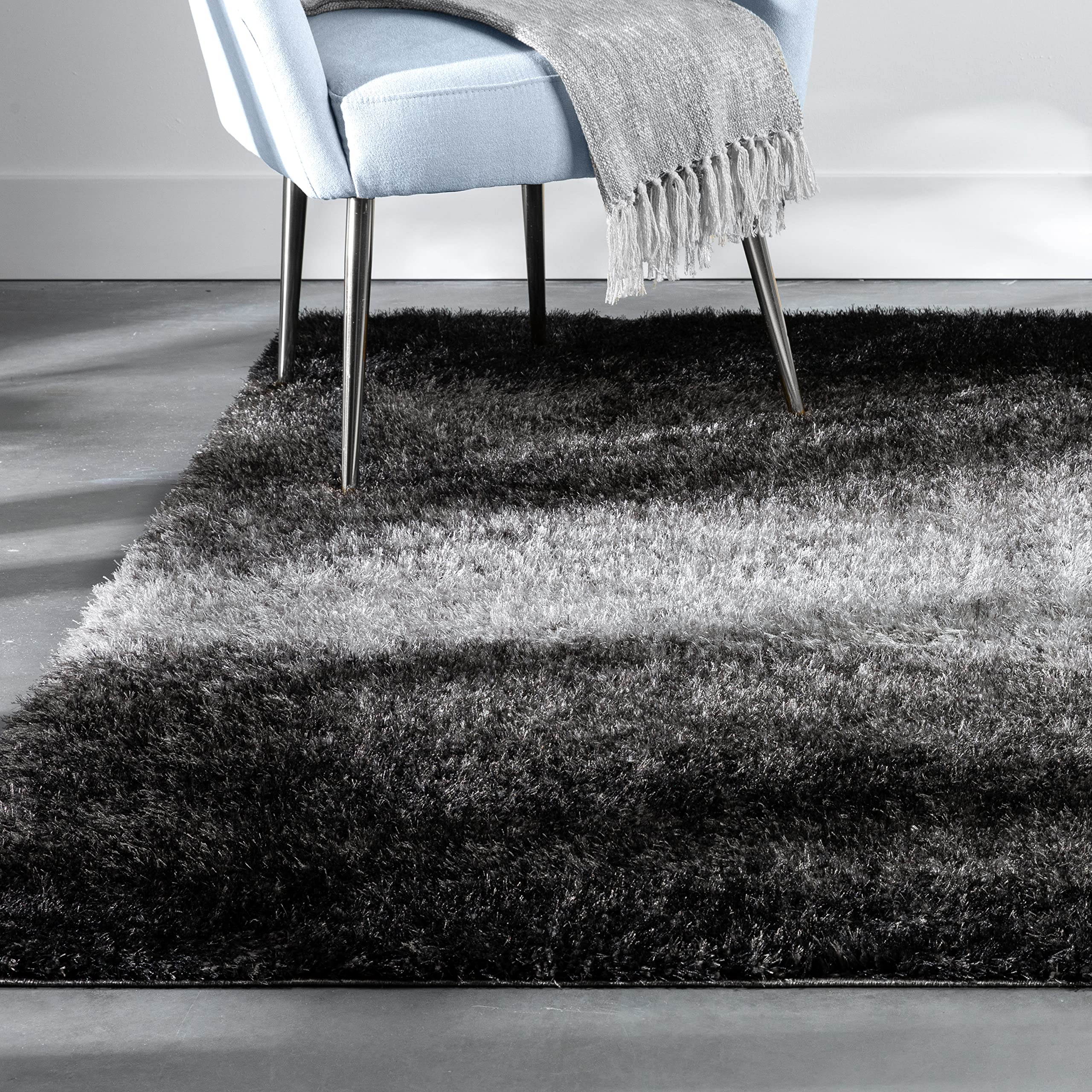 Well Woven Canyon Kynlee Black Abstract Modern Carved Runner Rug 2'3
