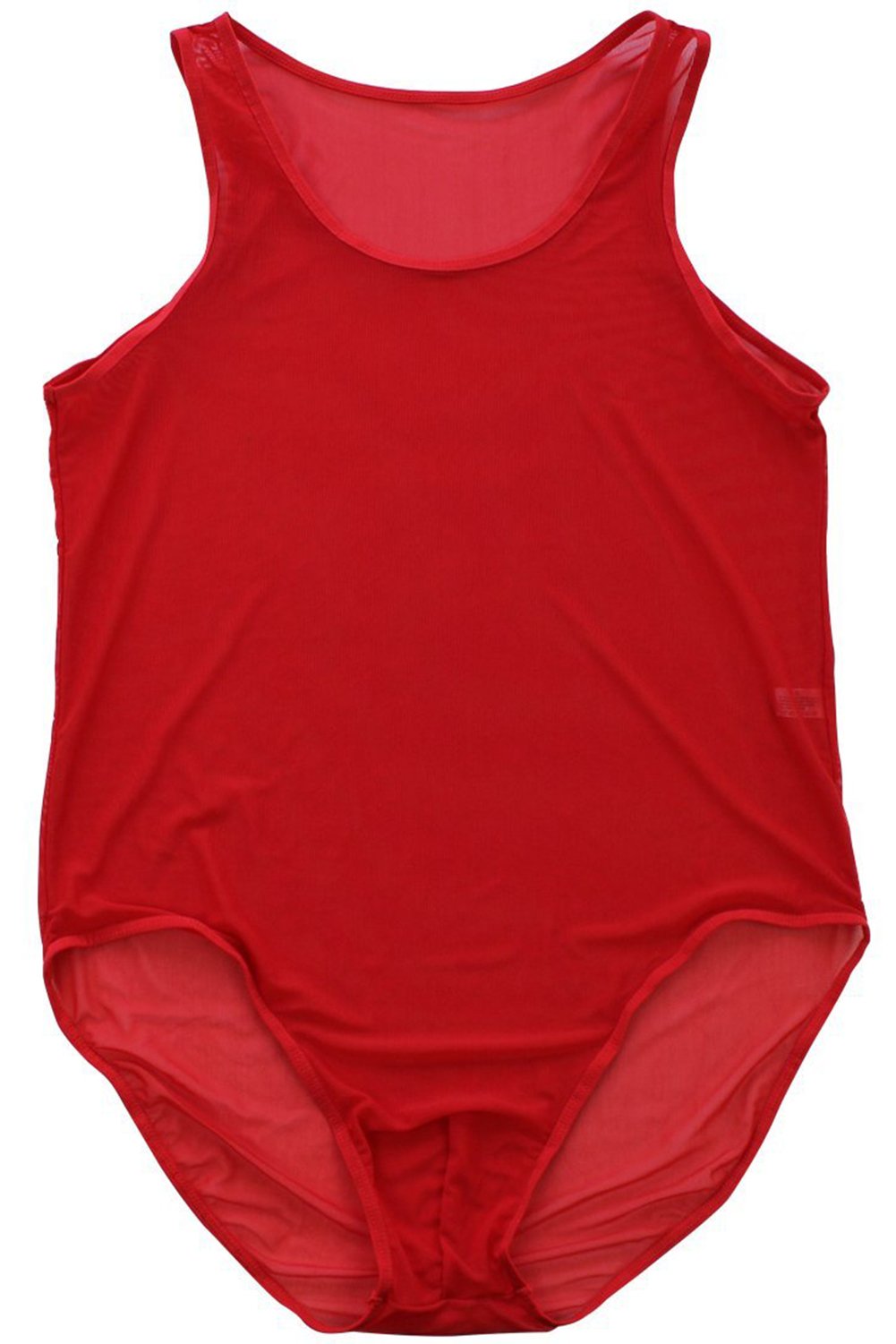 Sandbank Men's Sexy Sheer Mesh Wrestling Singlet Bodysuit - Breathable Leotard Underwear for Workout, Cosplay & Performance