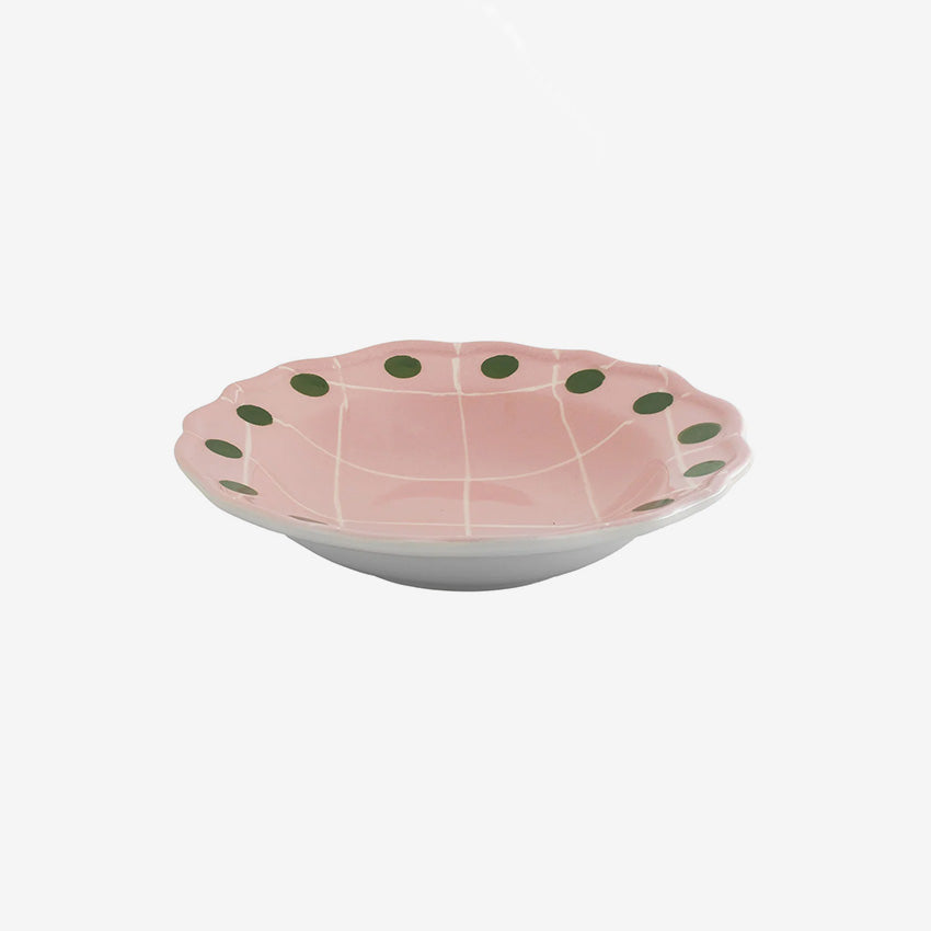 Bitossi Home Quadri Pois Rim Deep Plate - Colorful Ceramic Dinner Plate for Modern Dining, Perfect for Serving Appetizers, Pasta & Desserts | Elegant Tableware for Restaurants & Home Entertaining
