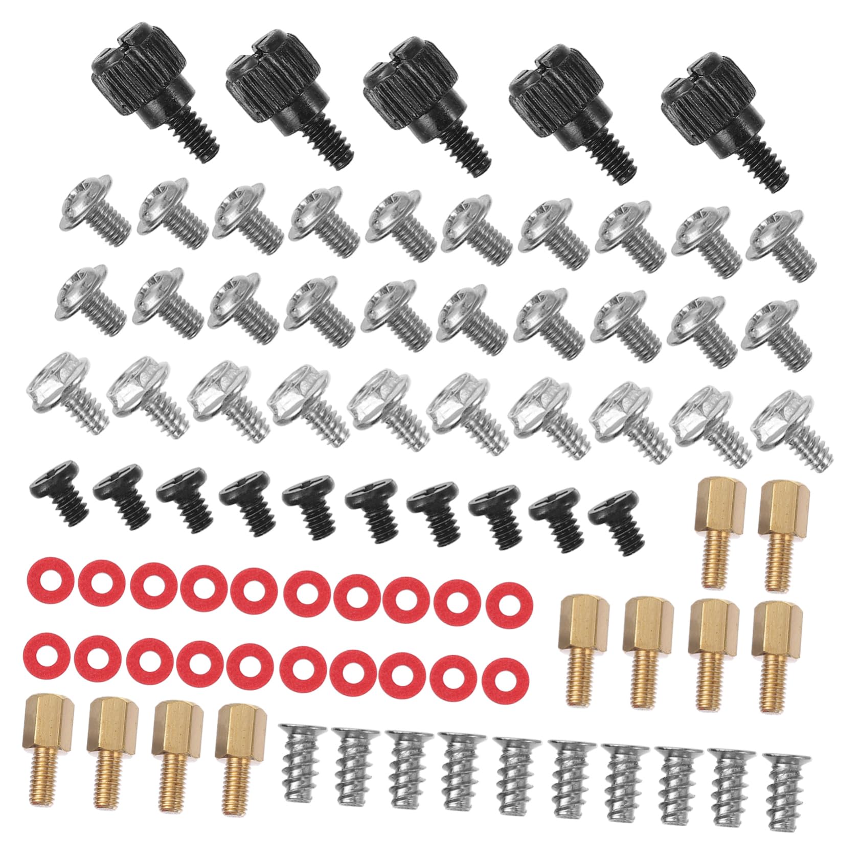 iplusmile 85pcs Computer Case Fan Screw Kit - Reusable Steel & Copper Screws for PC Build, Repair & Maintenance - Perfect for Gaming Rigs, Workstations & DIY Computer Upgrades