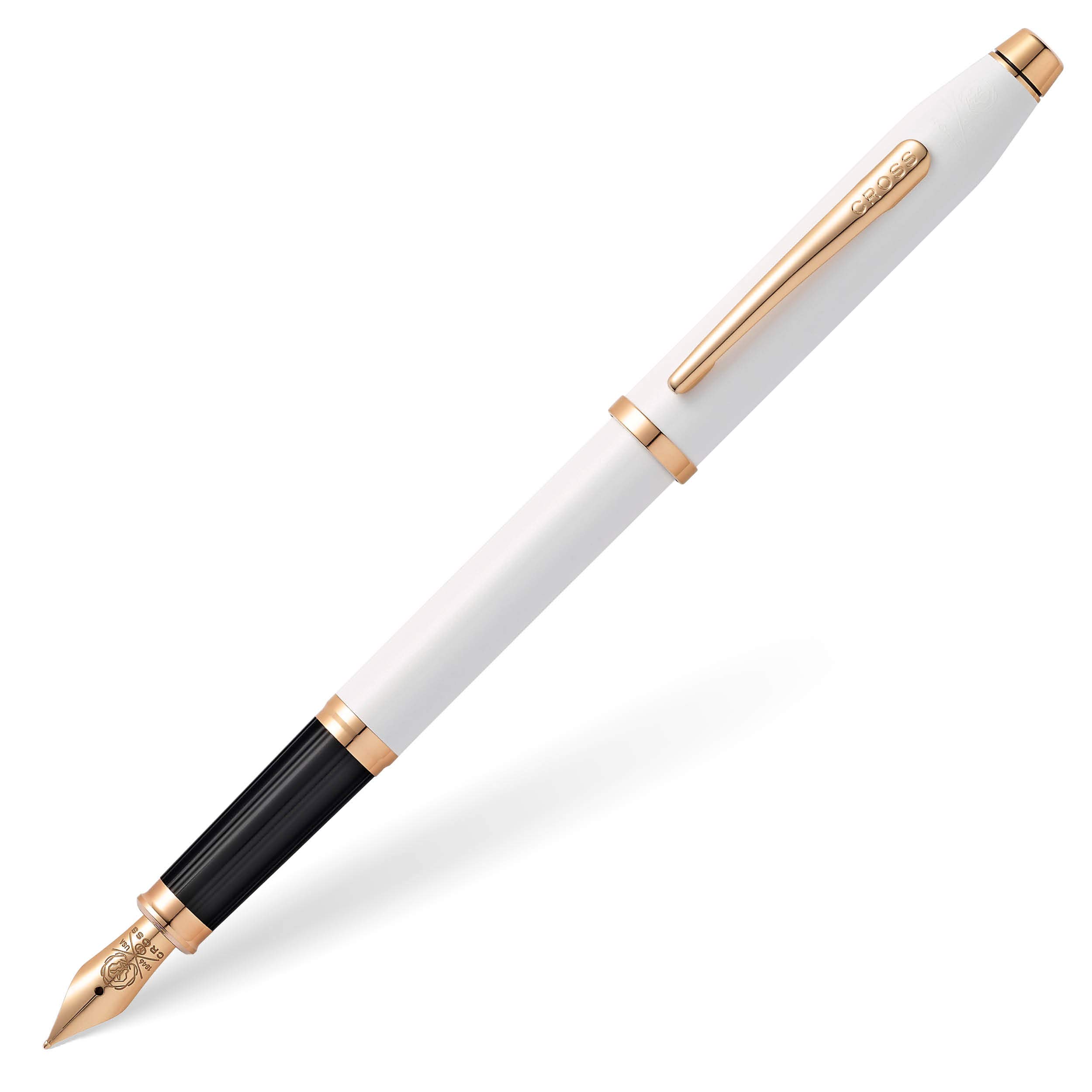 Cross Century II Refillable Fountain Pen with Fine Nib - Premium Pearlescent White Lacquer Finish | Luxury Gift Box Included | Perfect for Business Signatures, Journaling & Calligraphy