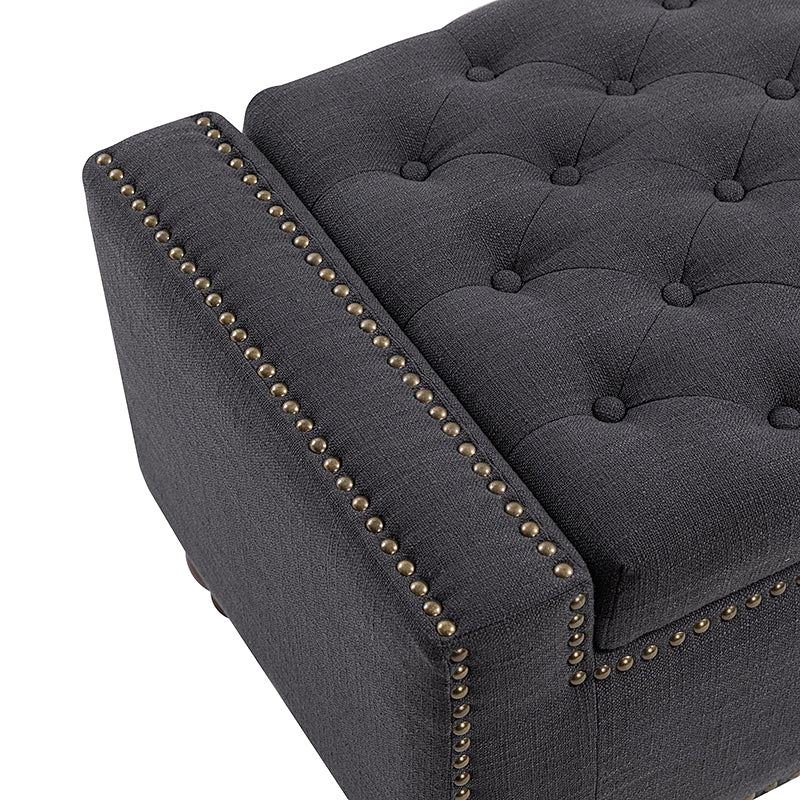 Eugen Upholstered Flip Top Storage Bench - Stylish Ottoman with Hidden Storage for Bedroom, Living Room & Entryway - Perfect for Seating, Storage & Home Decor