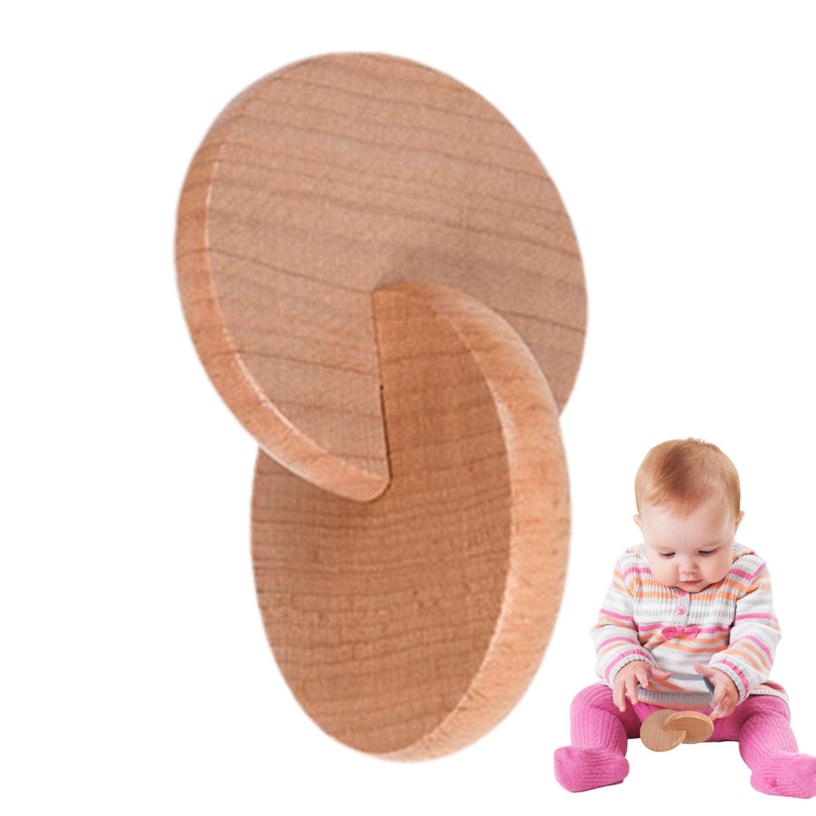 Jildouf Montessori Wooden Interlocking Discs Toy - Safe & Educational Baby Toy for Boys & Girls - Perfect Gift for Newborns & Toddlers - Ideal for Early Learning & Sensory Play