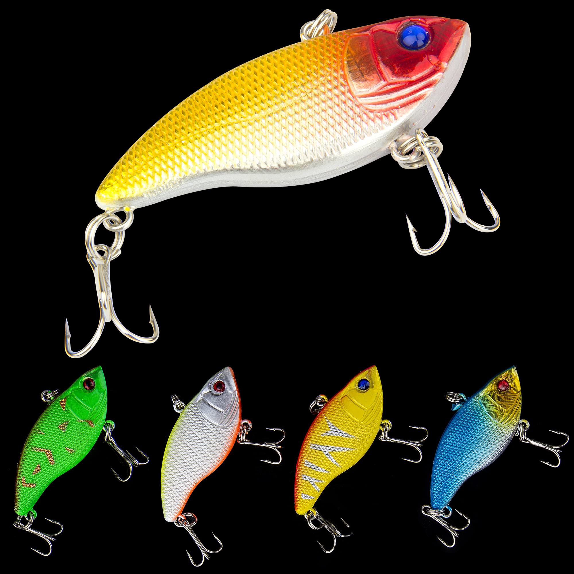 Rooster Tail Bass Trout Lures with Feathers - Fishing Spinner Baits Kit for Bass & Trout