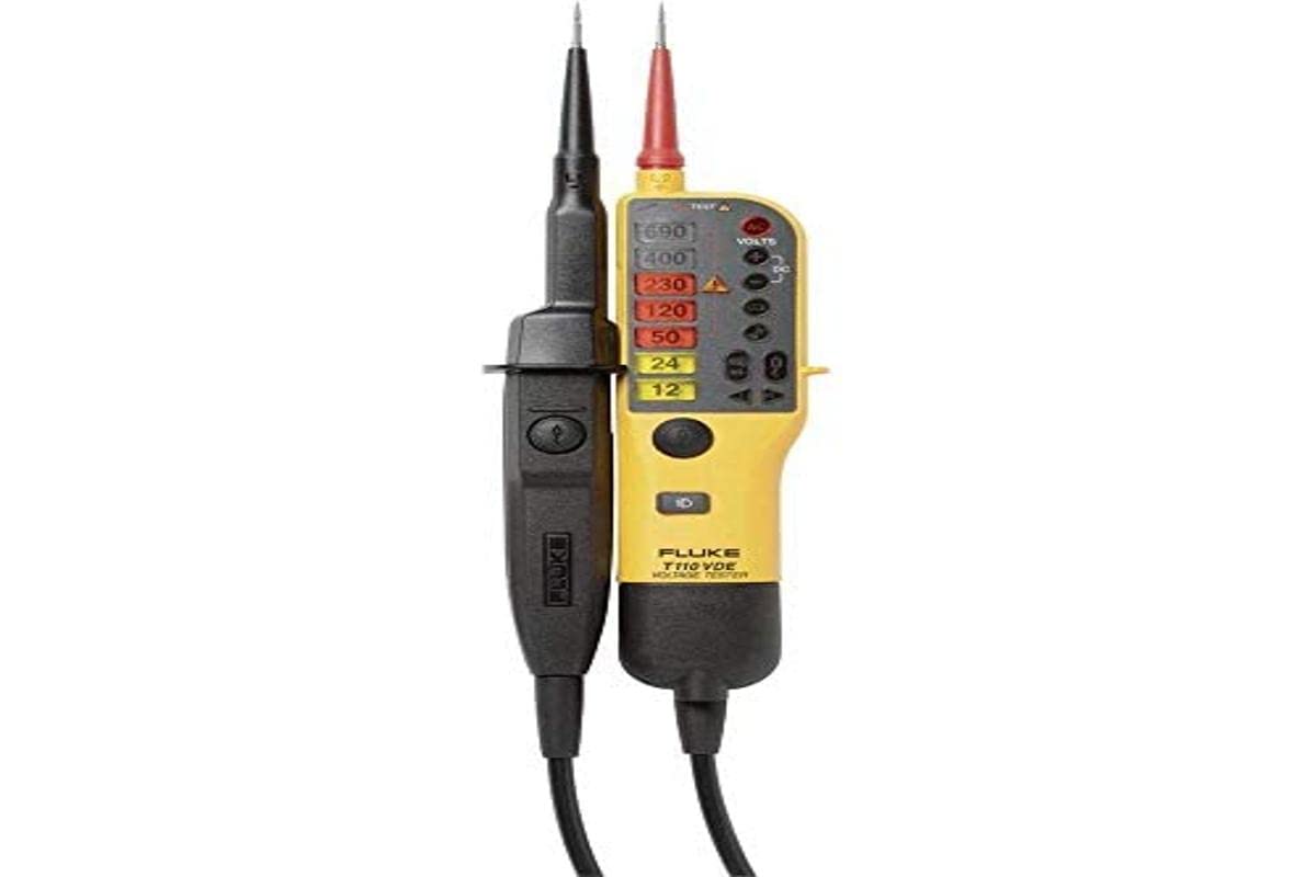 Fluke T110 Voltage and Continuity Tester with Switchable Load - Professional Electrical Testing Tool for Home, Industrial, and Automotive Use