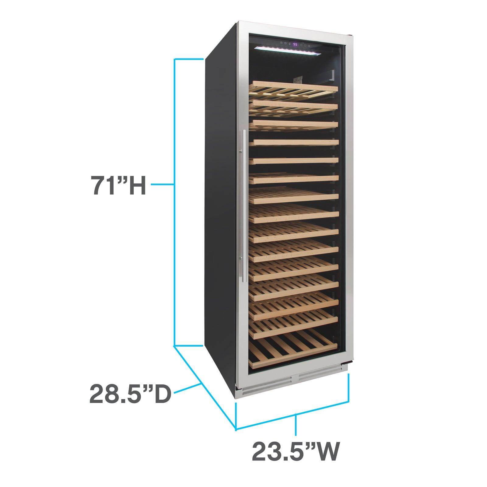 Avanti WCD176SZ3S Designer Series 165-Bottle Stainless Steel Wine Cooler - Large Capacity Wine Fridge for Restaurants, Bars & Home Cellars