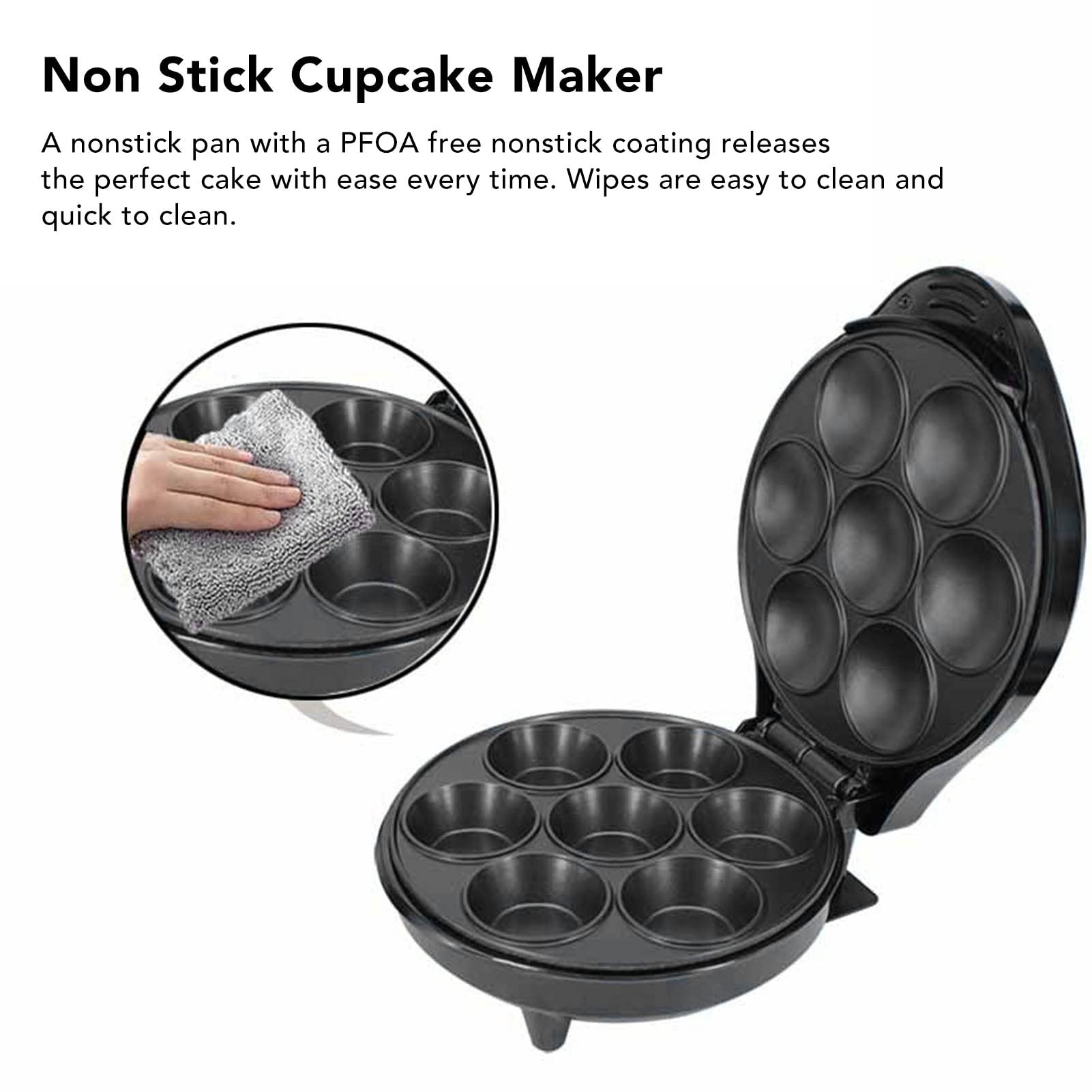 110V 1200W 7-Hole Electric Cake Maker with US Plug - Perfect for Baking Cupcakes, Muffins & Small Cakes at Home | Compact & Easy to Use | Ideal for Parties, Family Gatherings & Holiday Treats