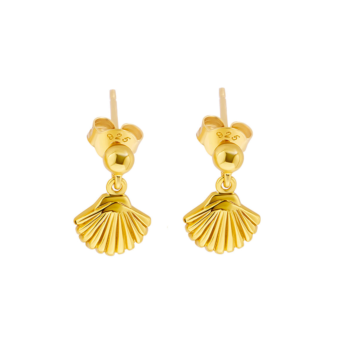 Gold Seashell Drop Stud Earrings - Perfect for Beach Vacations, Summer Parties & Boho Fashion