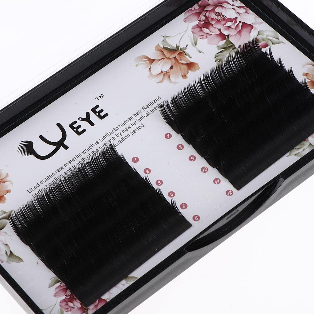 GAH 1 Box Long Natural C Curly Individual False Eyelashes for Lash Extensions - 8mm Fluttery Lashes for Dramatic Volume & Length | Perfect for Weddings, Parties & Special Occasions