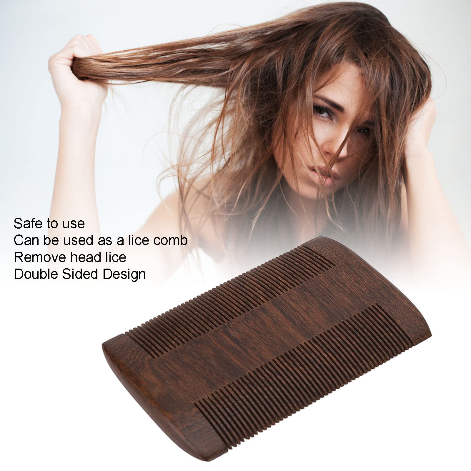 Premium Sandalwood Beard Comb for Men - Double Sided Fine & Wide Teeth Mustache Comb for Grooming, Styling & Trimming - Perfect for Home, Travel & Barbershop Use