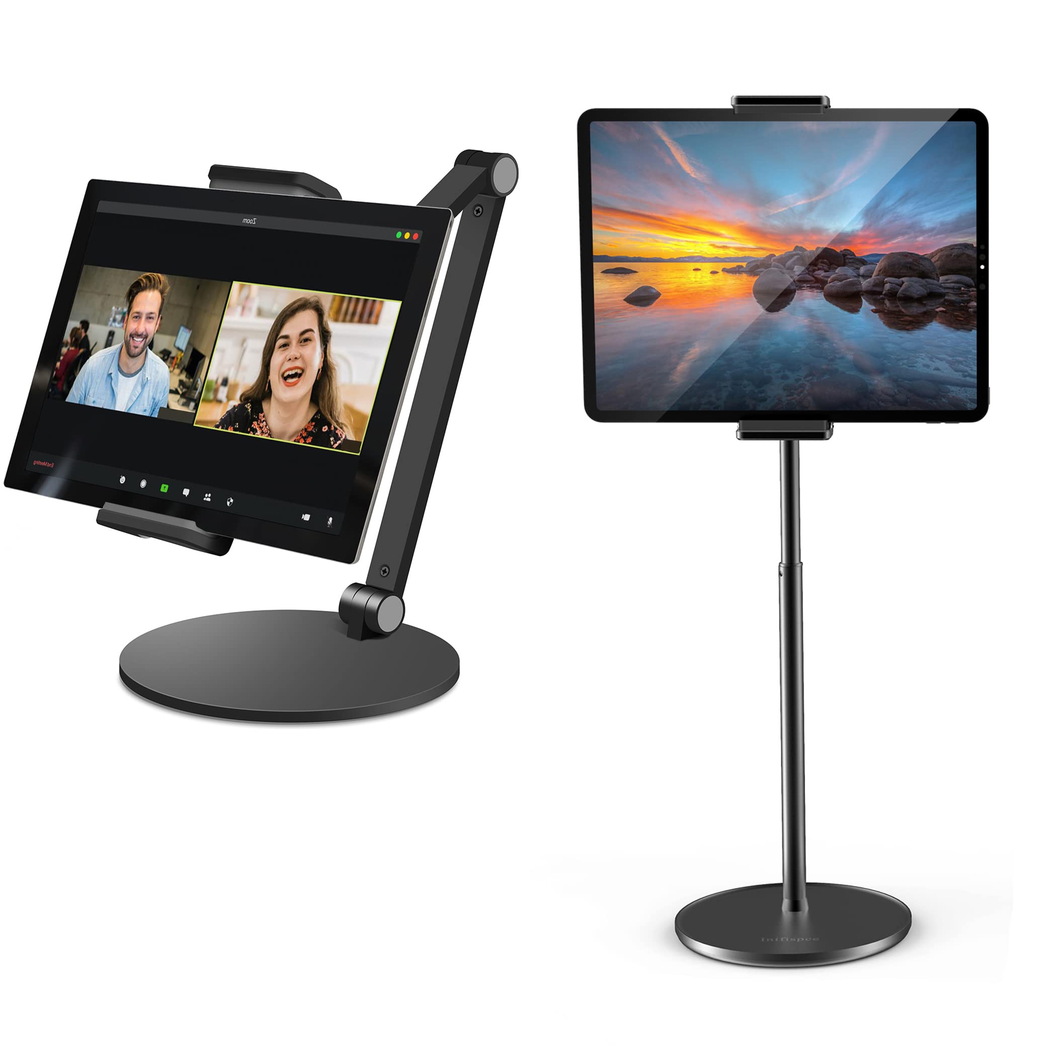 Adjustable Tablet Stand for 4.7''-13'' Screens - Multi-Angle & Height Adjustable Holder for iPad Pro 11/12.9, iPad Air/Mini, Microsoft Surface Pro - Perfect for Desk Work, Watching Movies & Video Calls