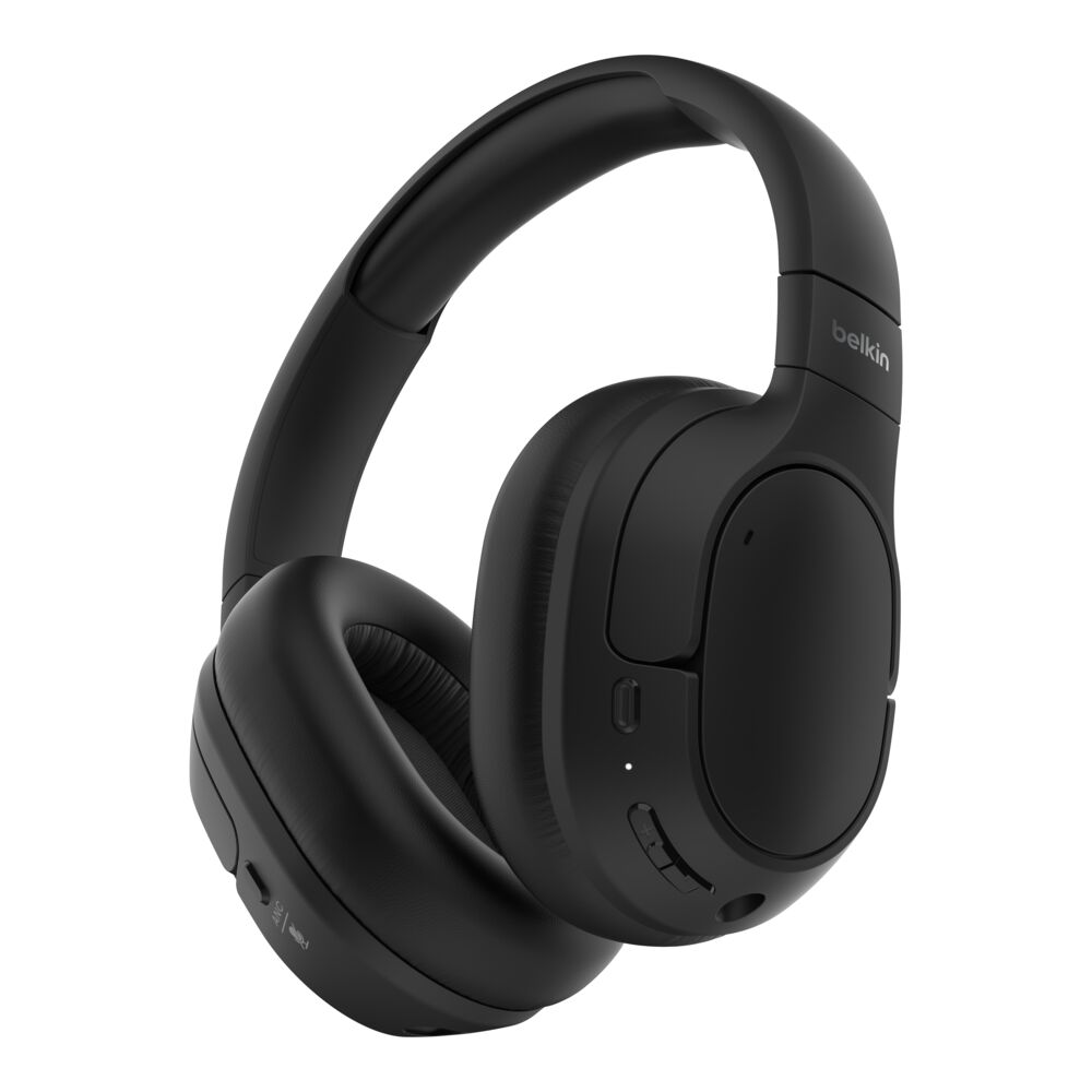 Belkin Soundform Wired & Wireless Headphones with Microphone - Noise Cancelling for Work, Gaming & Music | Comfortable Over-Ear Design for Office, Travel & Home Use
