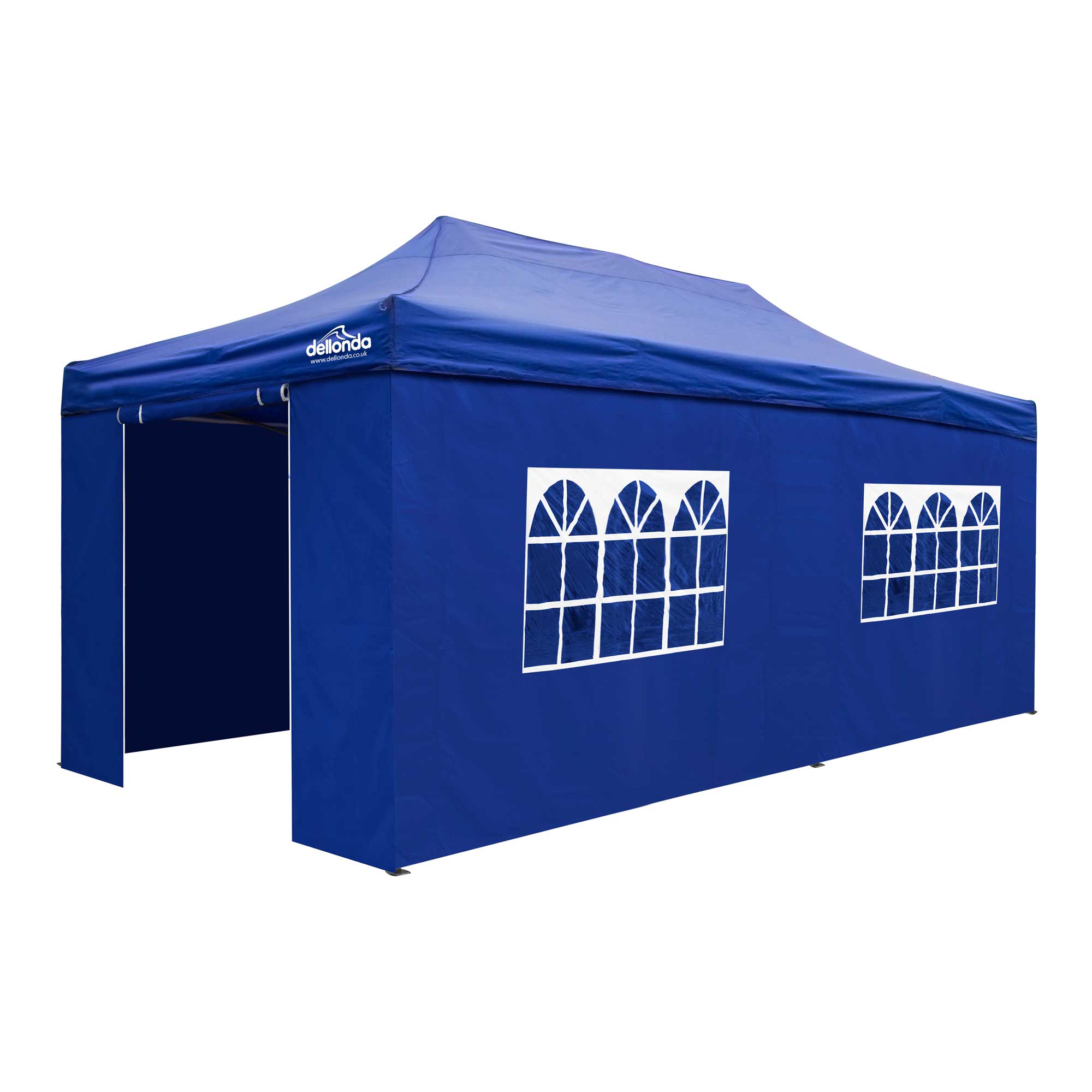 Premium 3x6m Pop Up Gazebo with Side Walls - Water Resistant Outdoor Canopy Tent, Includes Carry Bag, Stakes & Weight Bags (Blue, Model DG173) - Perfect for Camping, Beach Parties, Backyard BBQs and Outdoor Events